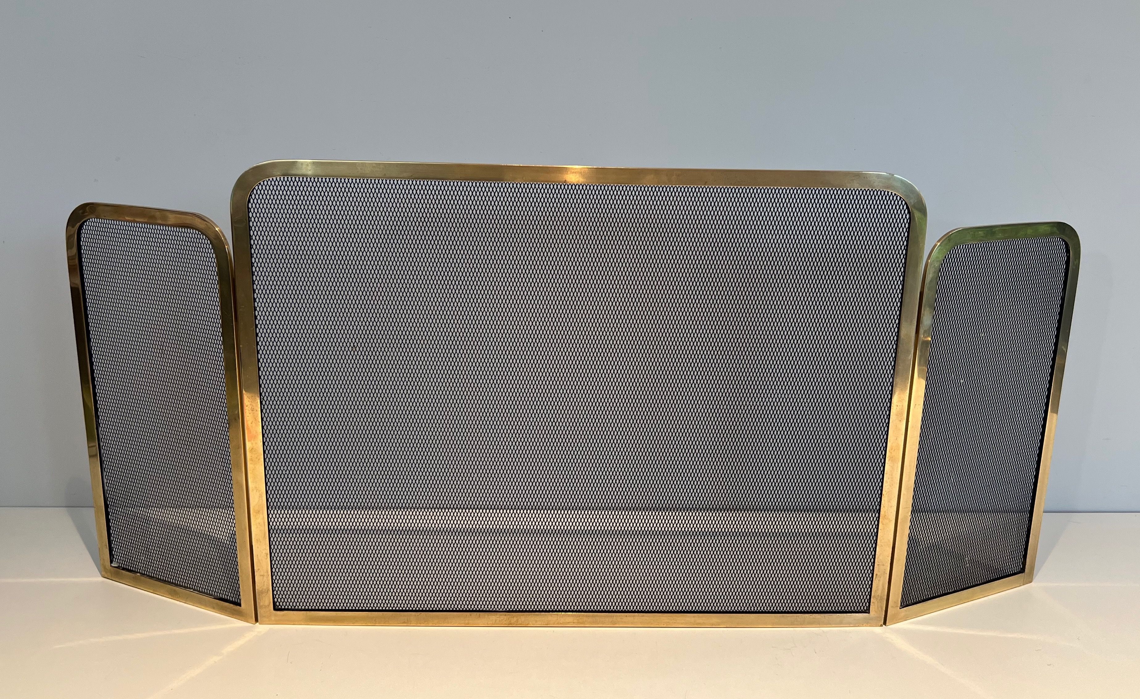 Brass and Grilling Fireplace Screen 