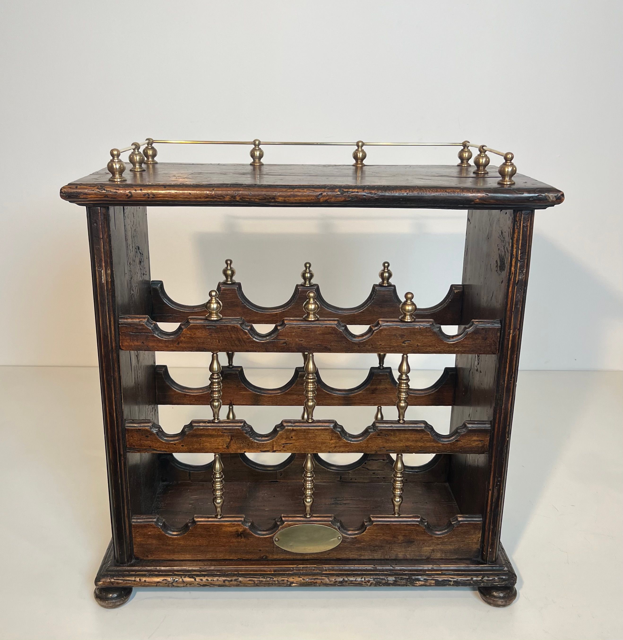 Wood and Brass Bottles Holder