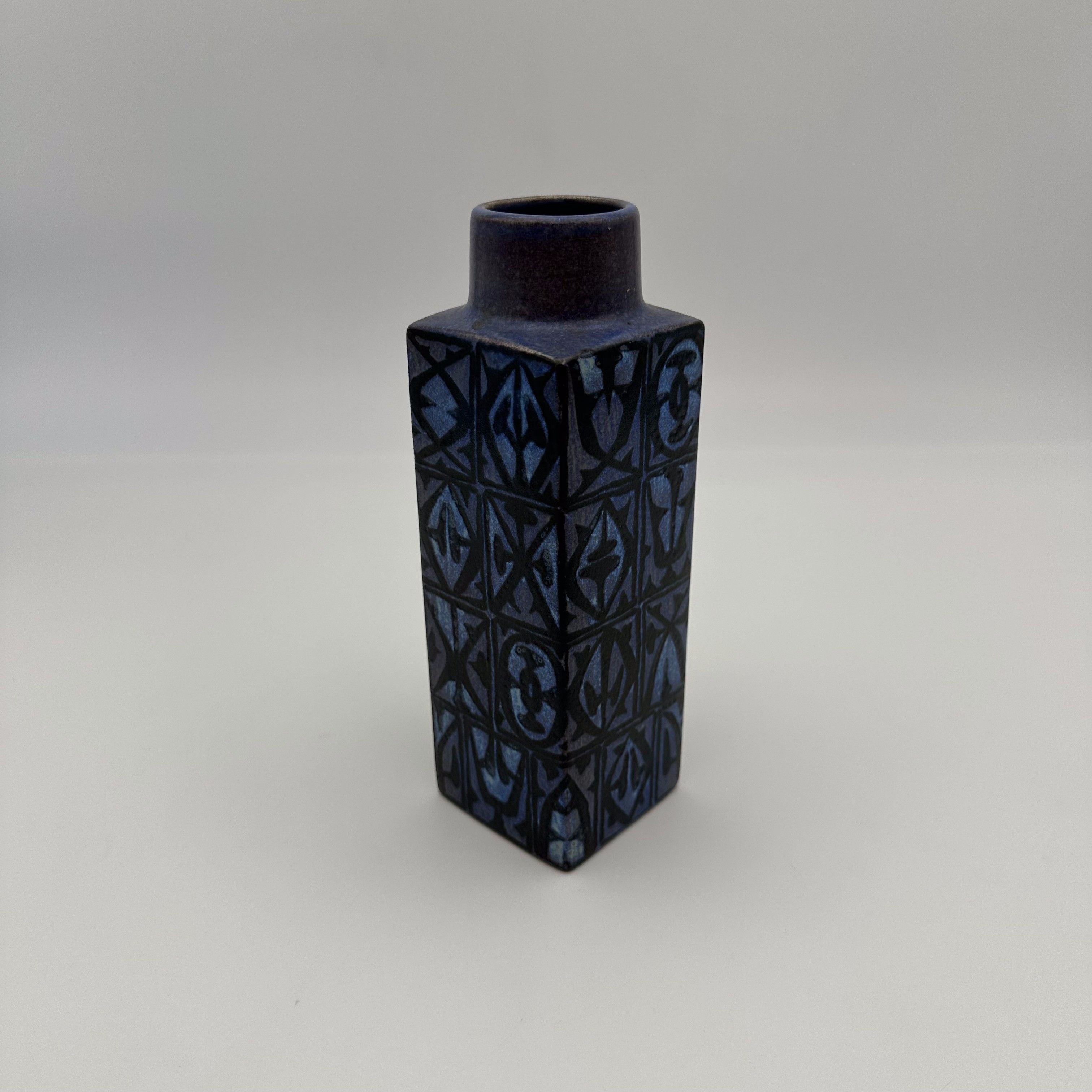 Square 'Baca' Faience Vase by Nils Thorsen for Royal Copenhagen, 1960s