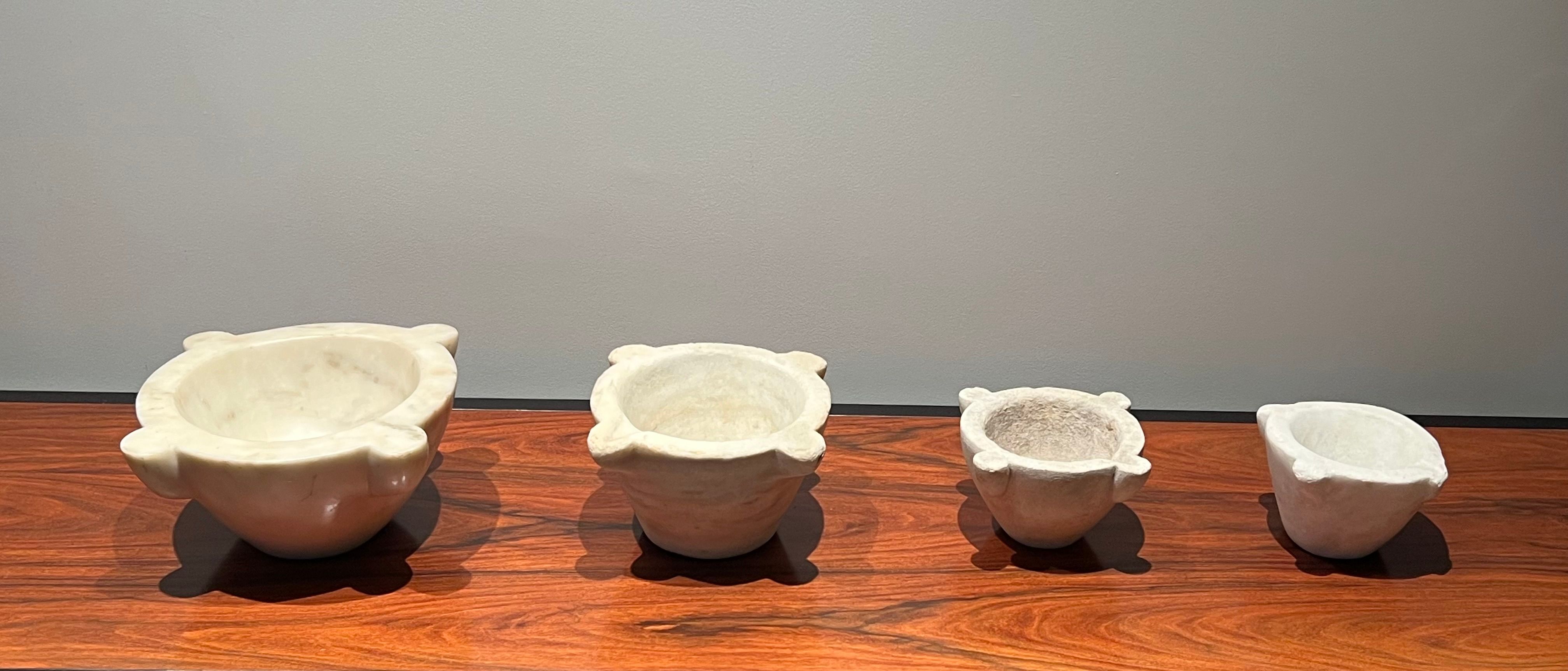 Set of 4 Marble Mortars from 18th Century