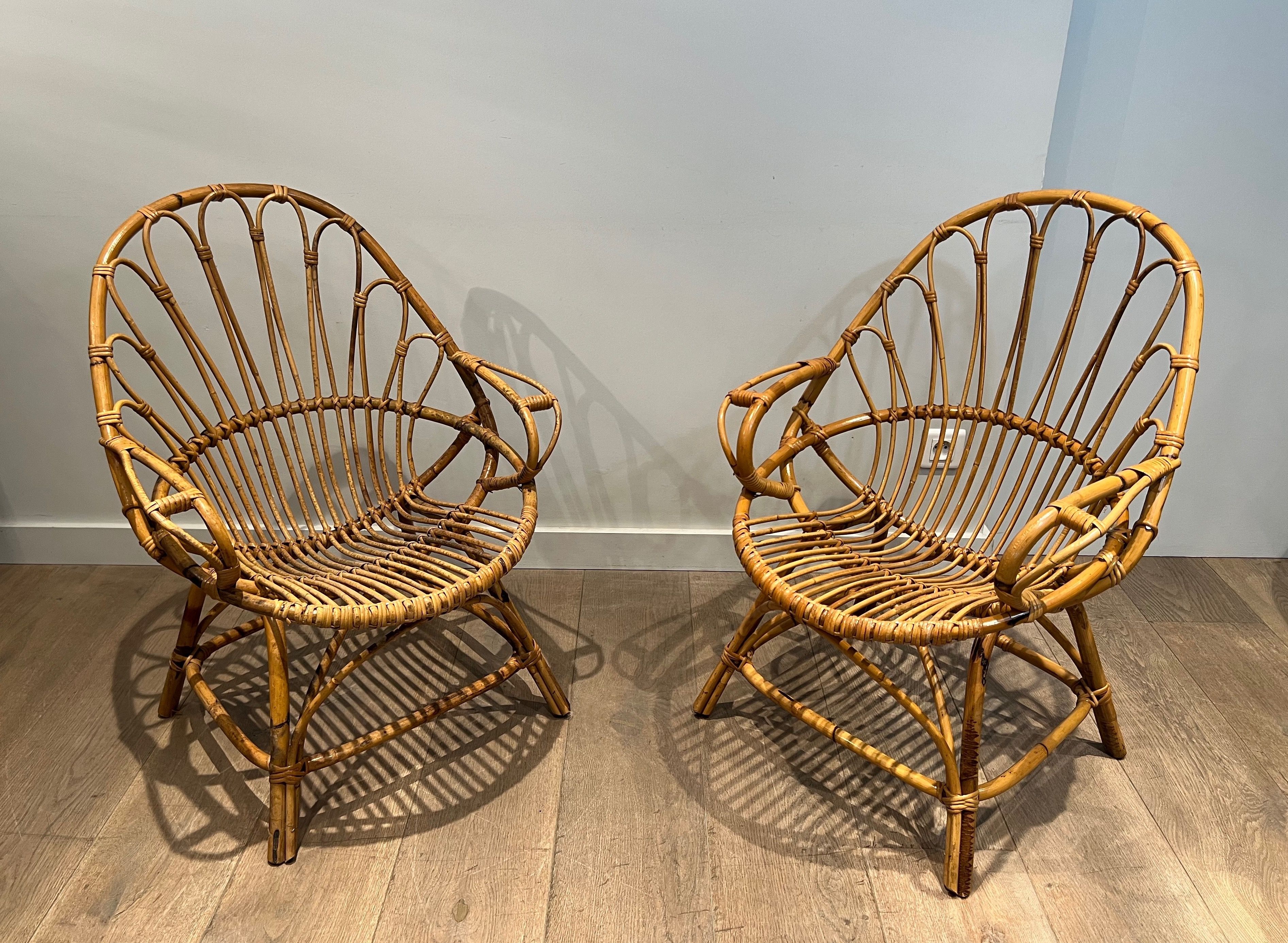 Pair of Rattan Armchairs