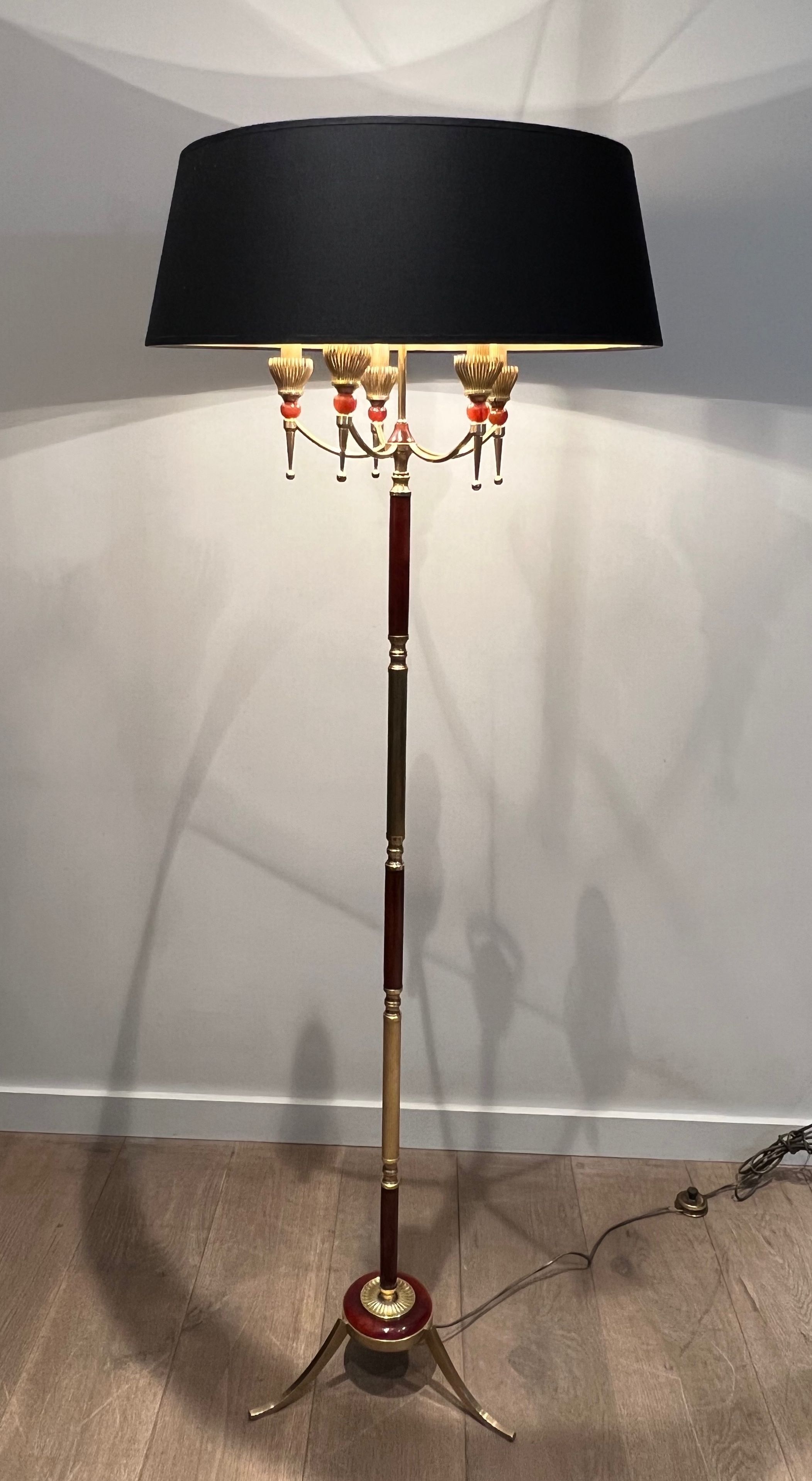 Brass Floor Lamp in the style of Maison Jansen
