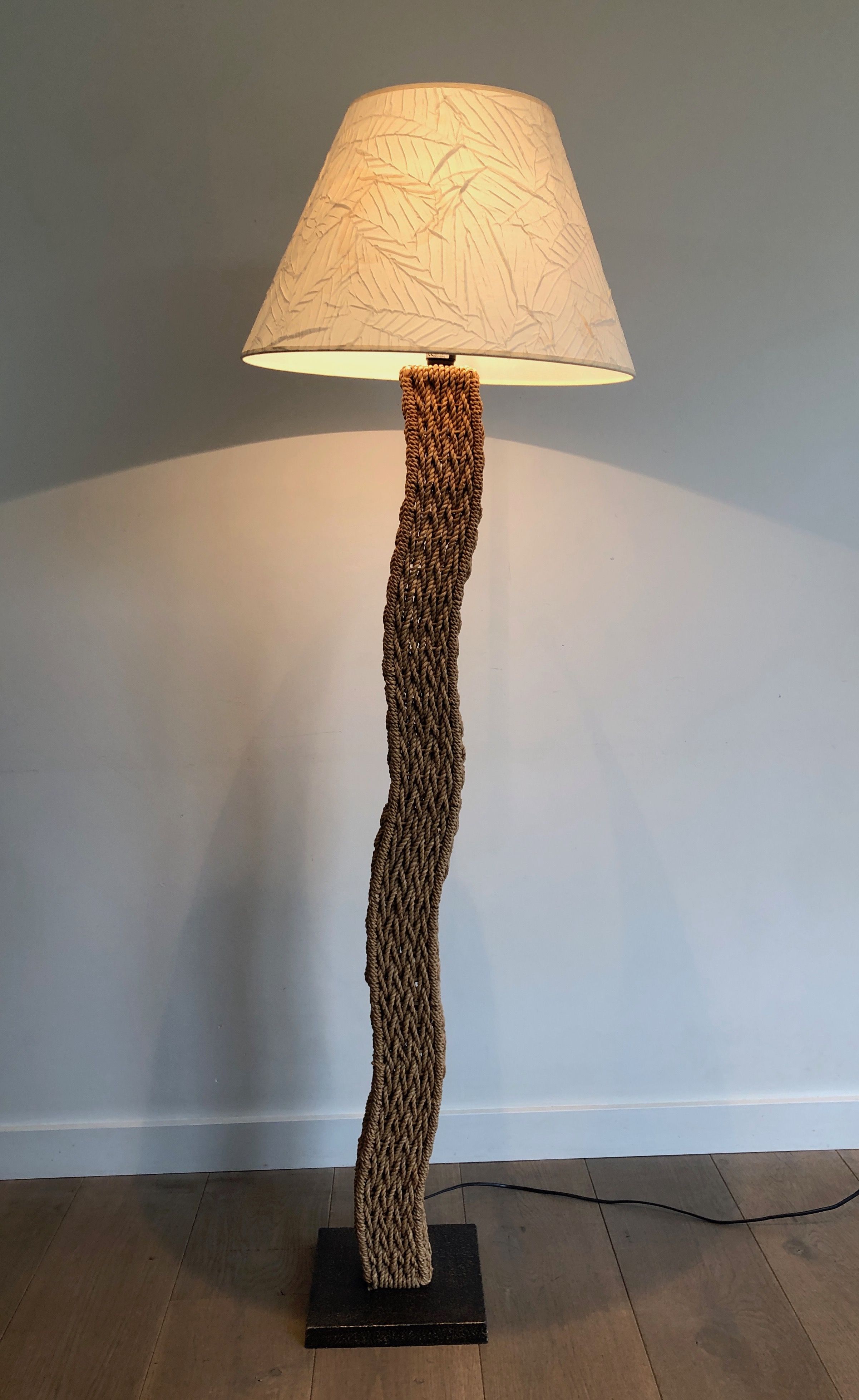 Rope Floor Lamp on Metal Base