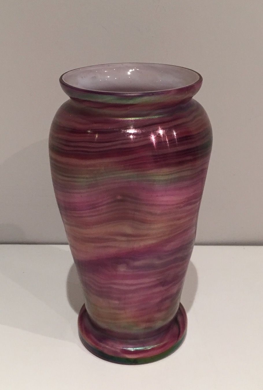 Multicolor Glass Vase in the style of Loetz. Circa 1970