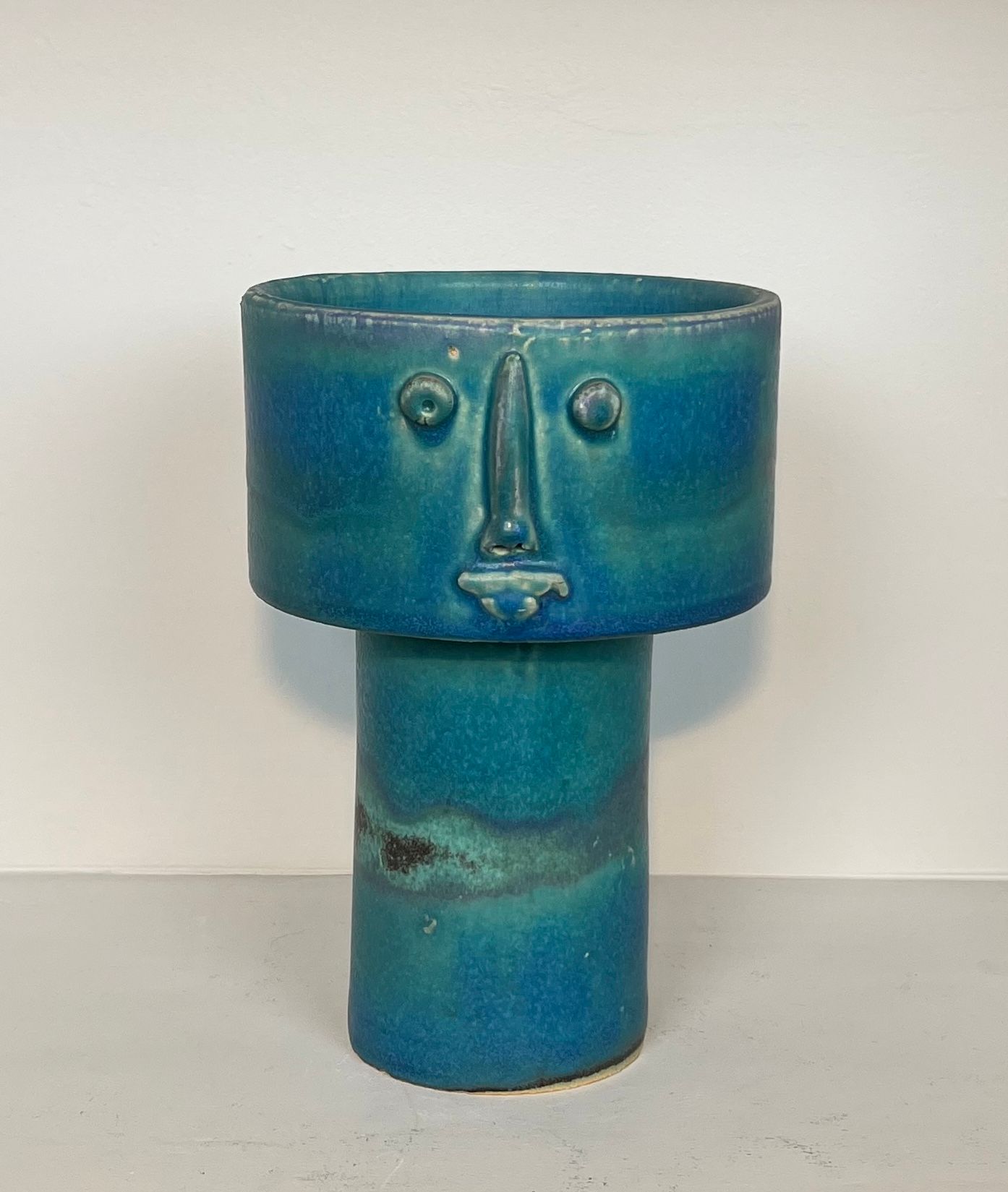 Pichet Zoomorphe en Céramique Glacée Signée de Didier Toulemonde