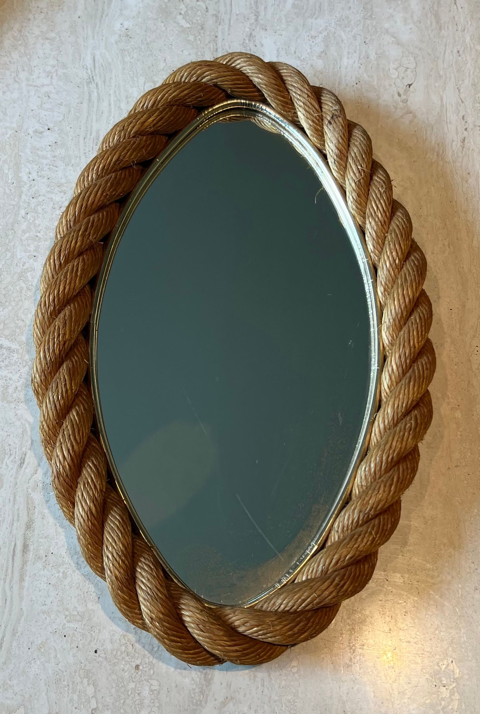 Oval Rope Mirror in the Style of Audoux Minet