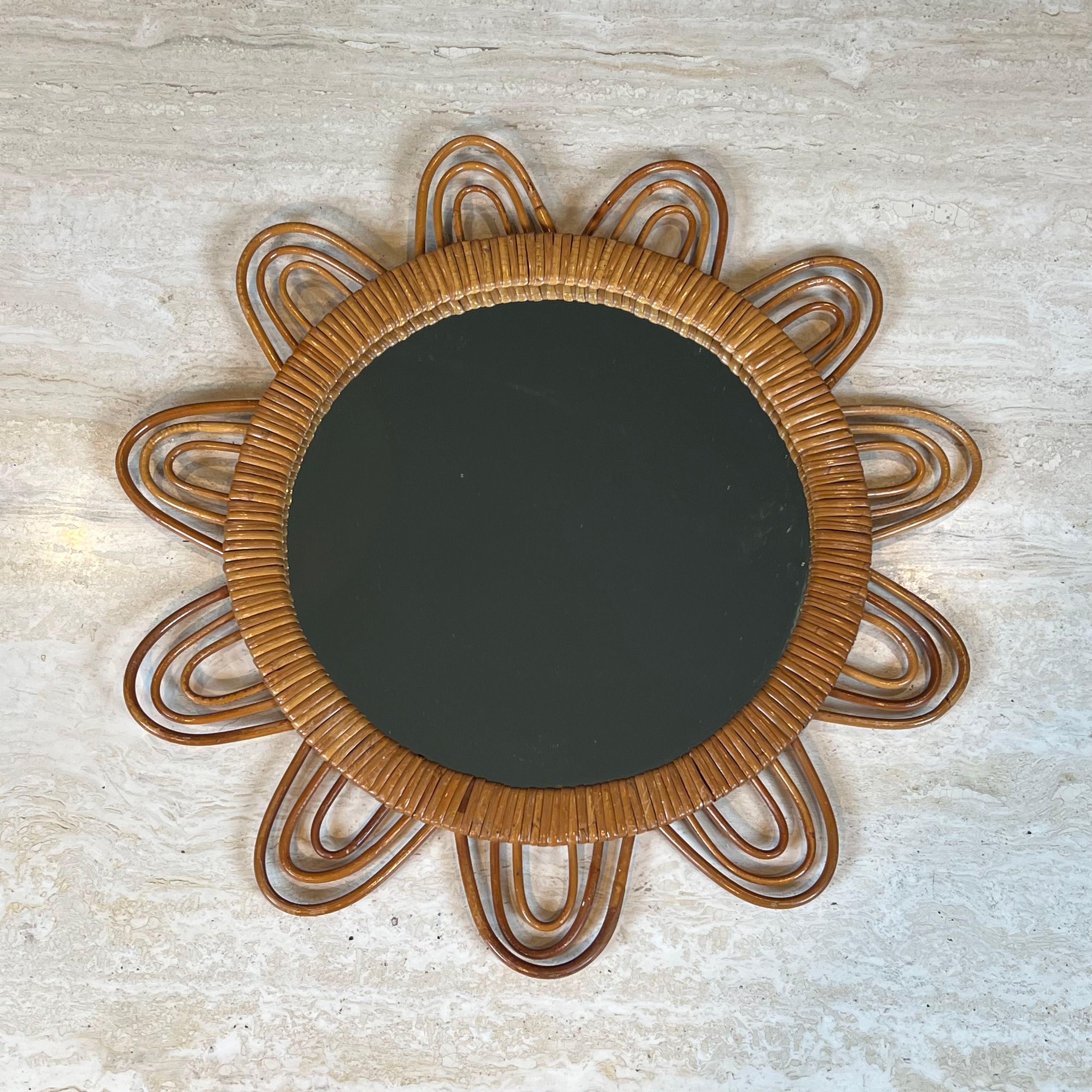Sun Rattan Mirror