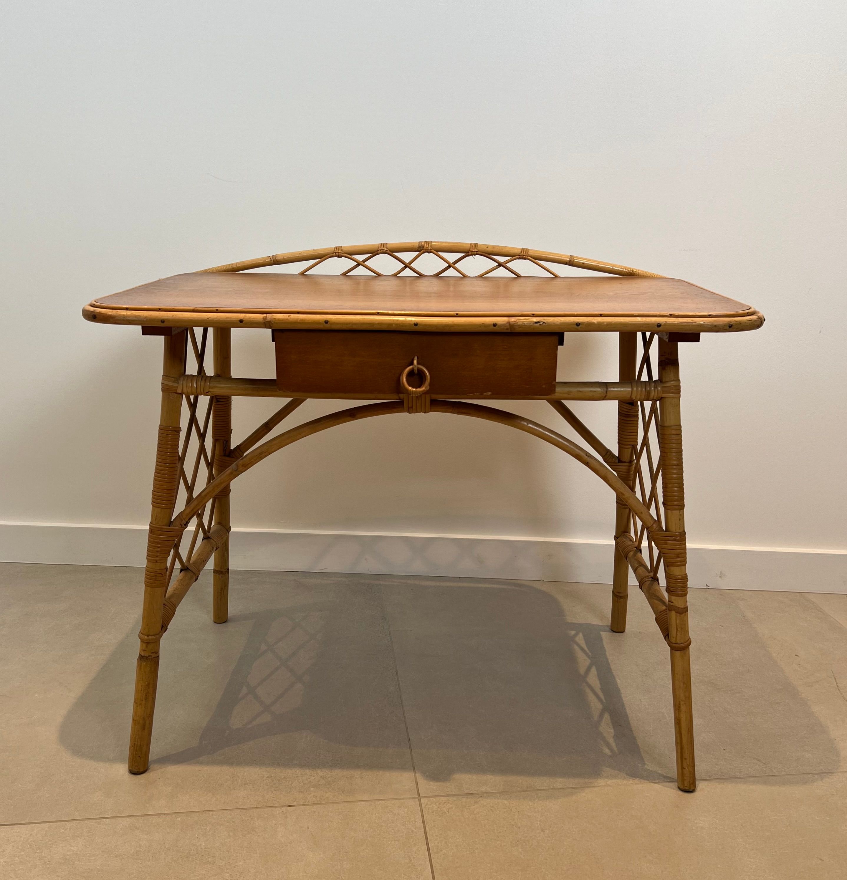 Design Rattan Desk by Louis Sognot