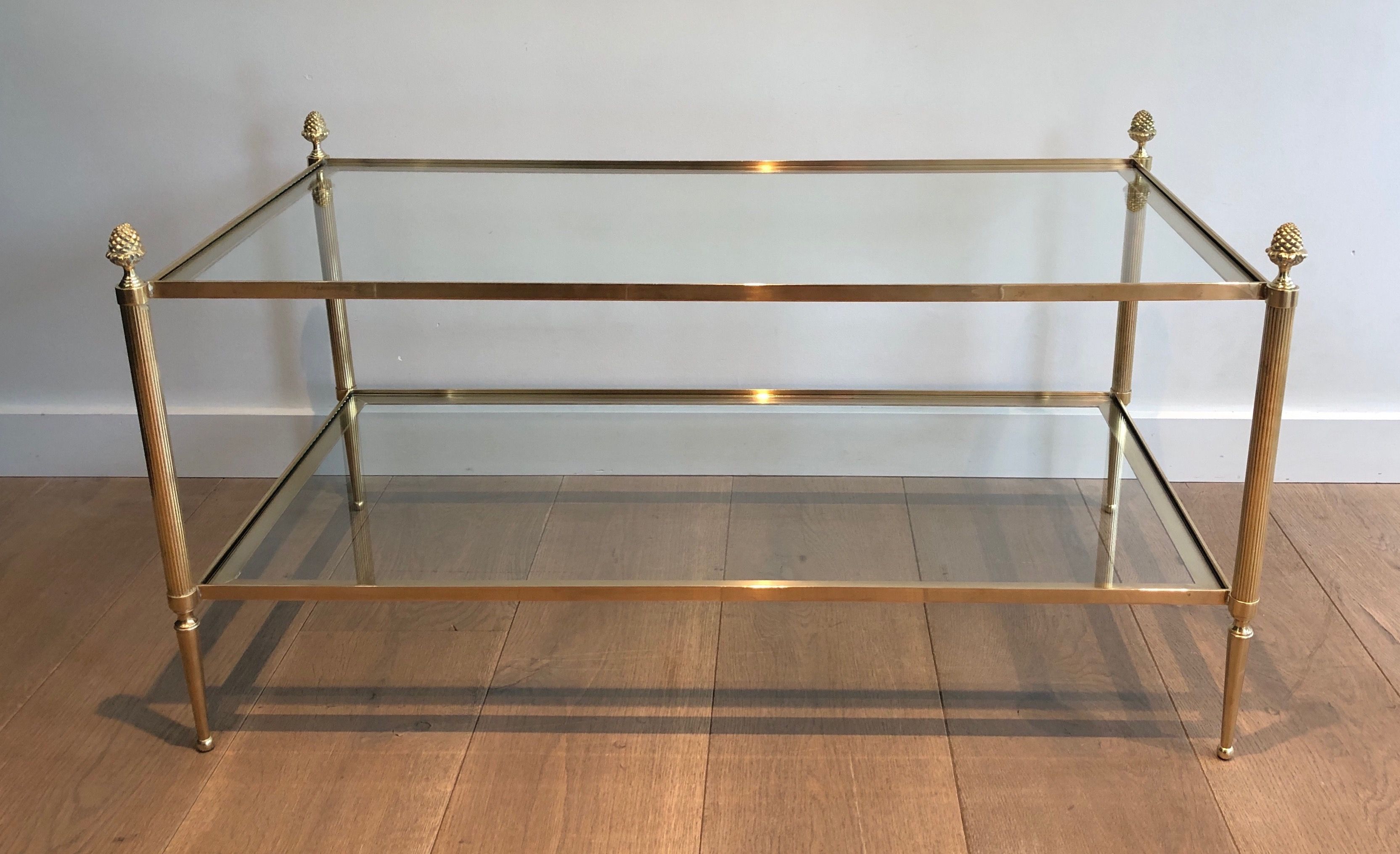 Maison Baguès Two Tiers Brass Coffee Table