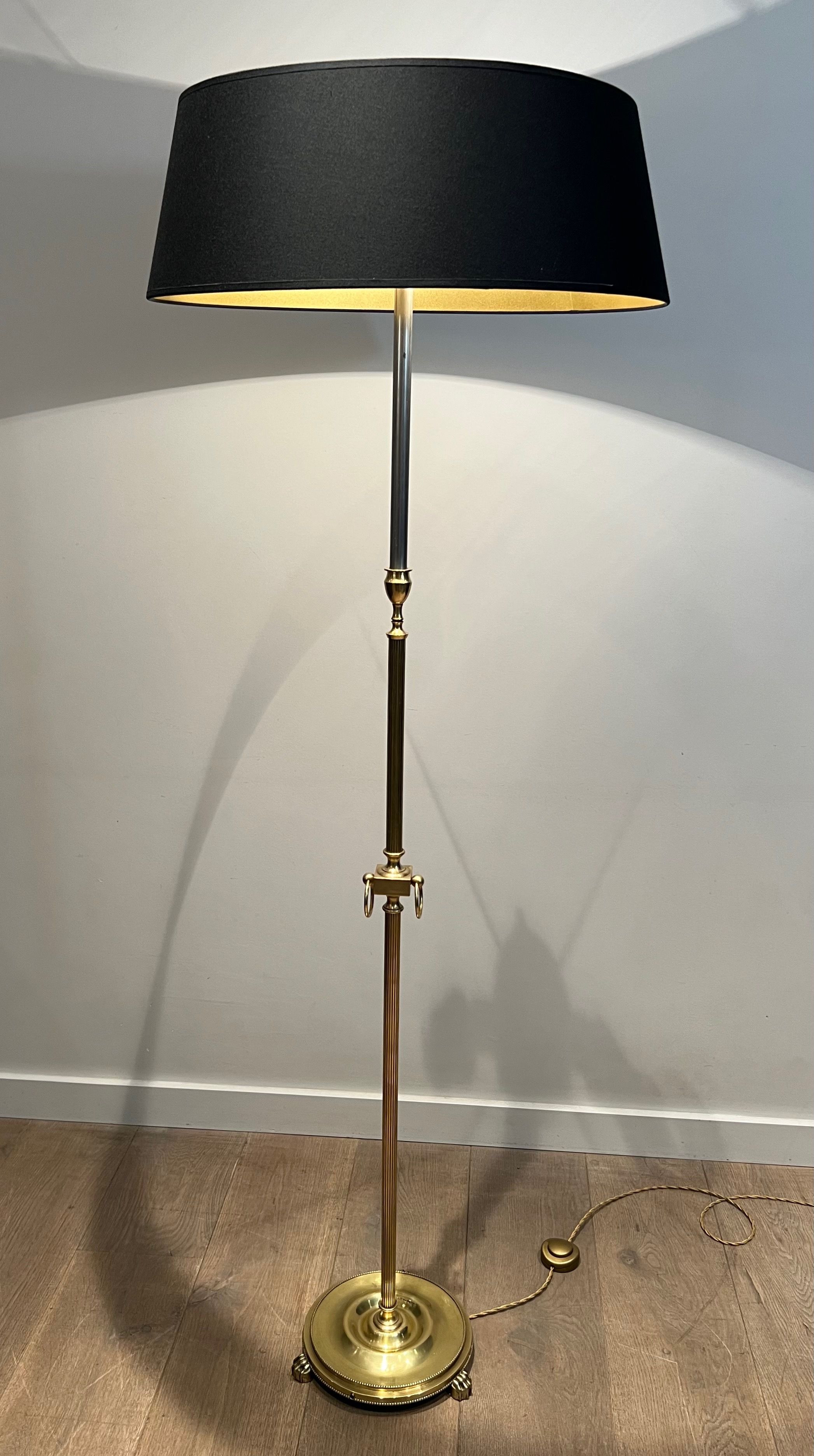 Neoclassical Style Brass Floor Lamp in the Style of Maison Jansen