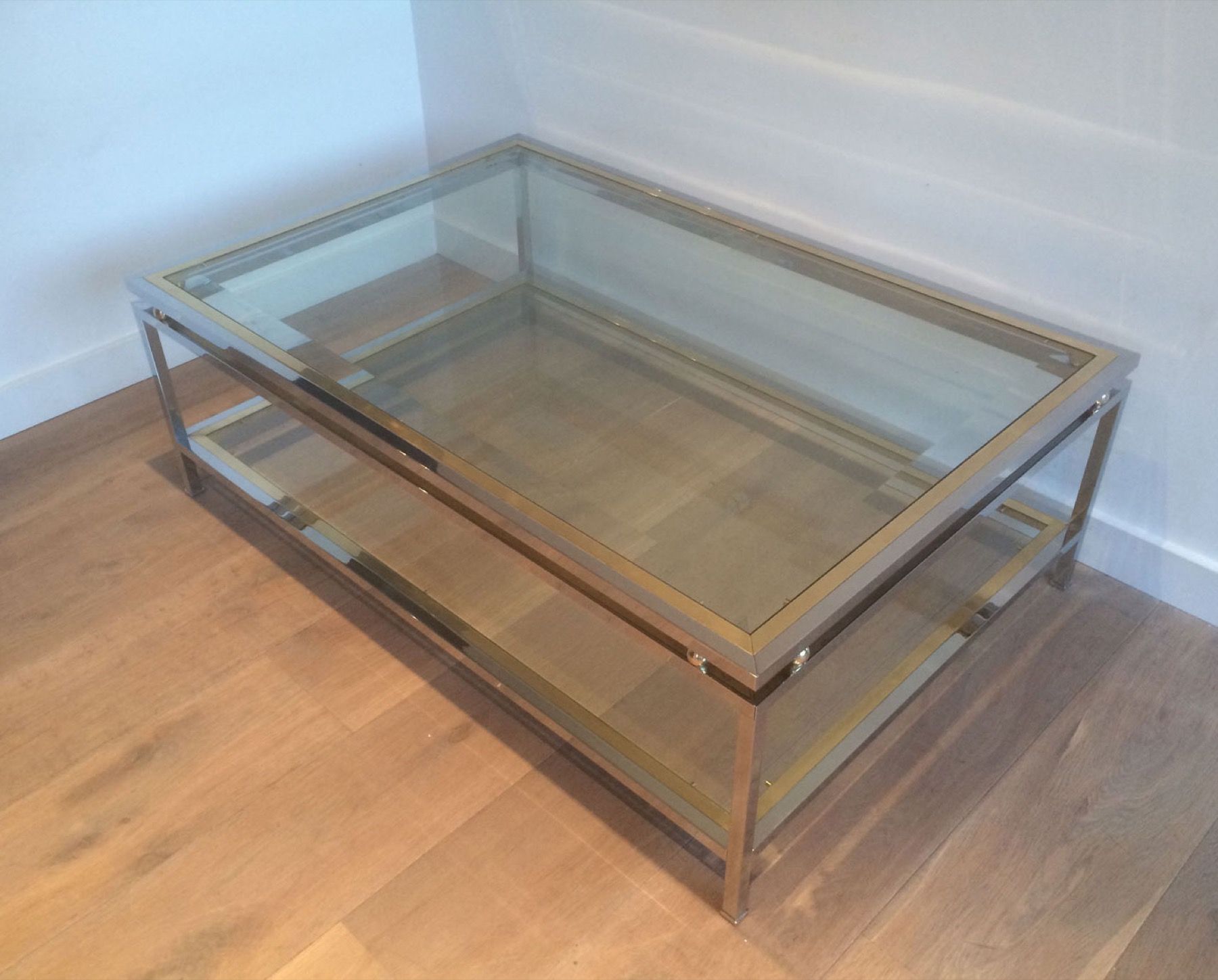 Chrome and Brass Coffee Table