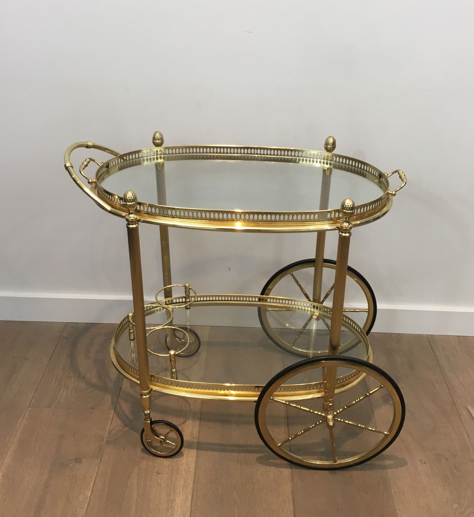 Oval Brass Drinks Trolley by Maison Bagués