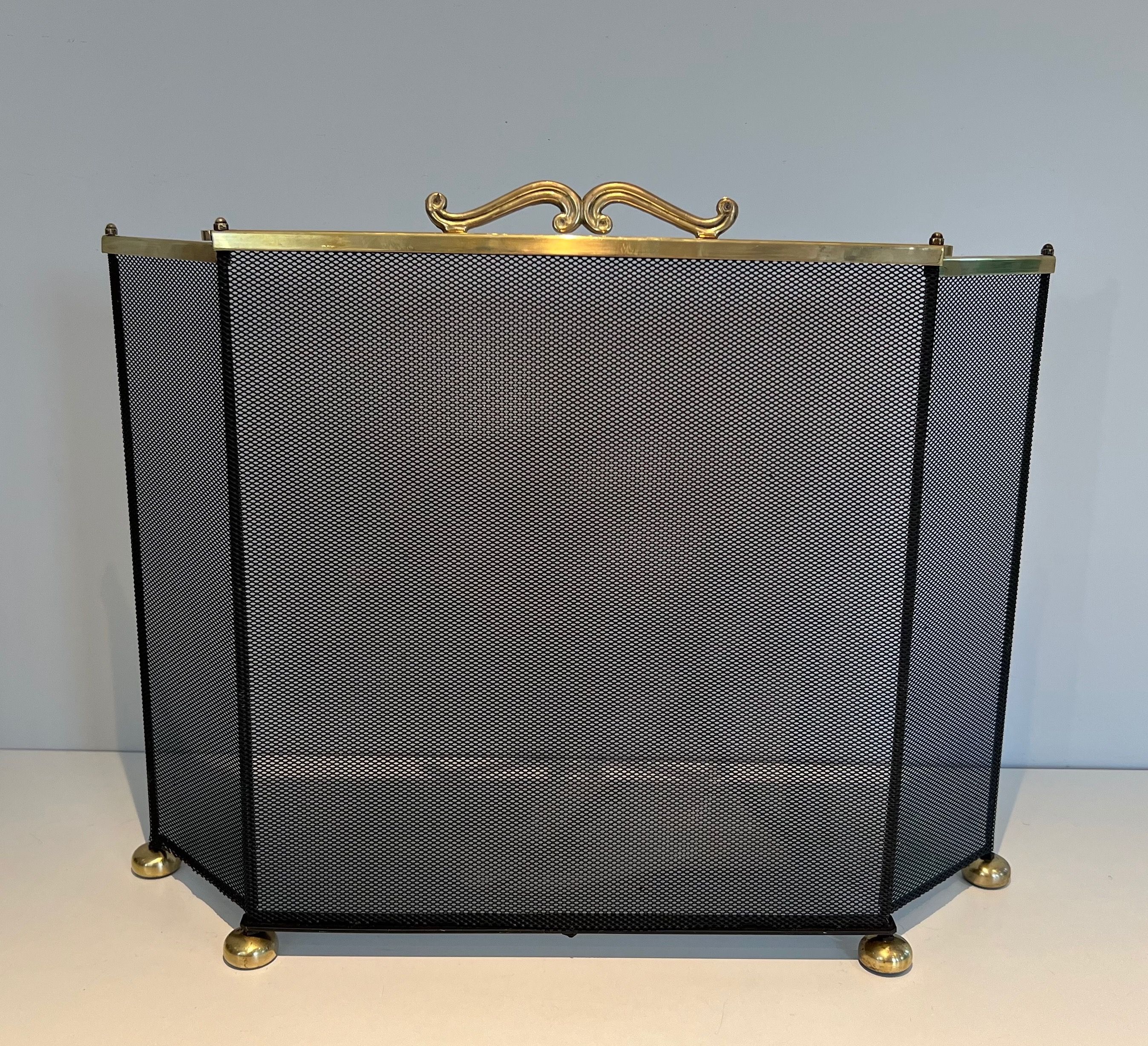 Brass and Grilling Fireplace Screen 