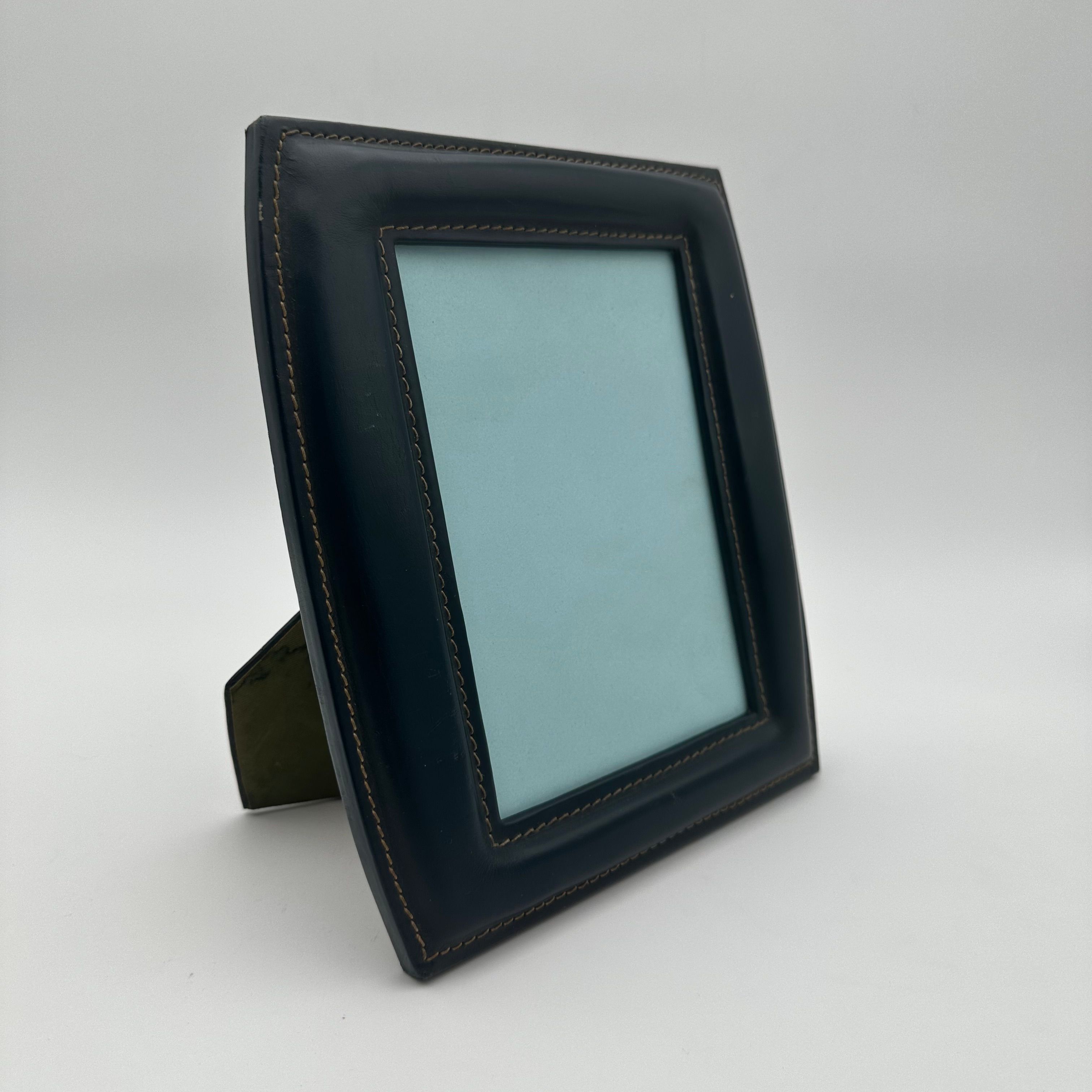 Blue Leather Photo Frame – In the Style of Jacques Adnet, France, Circa 1950