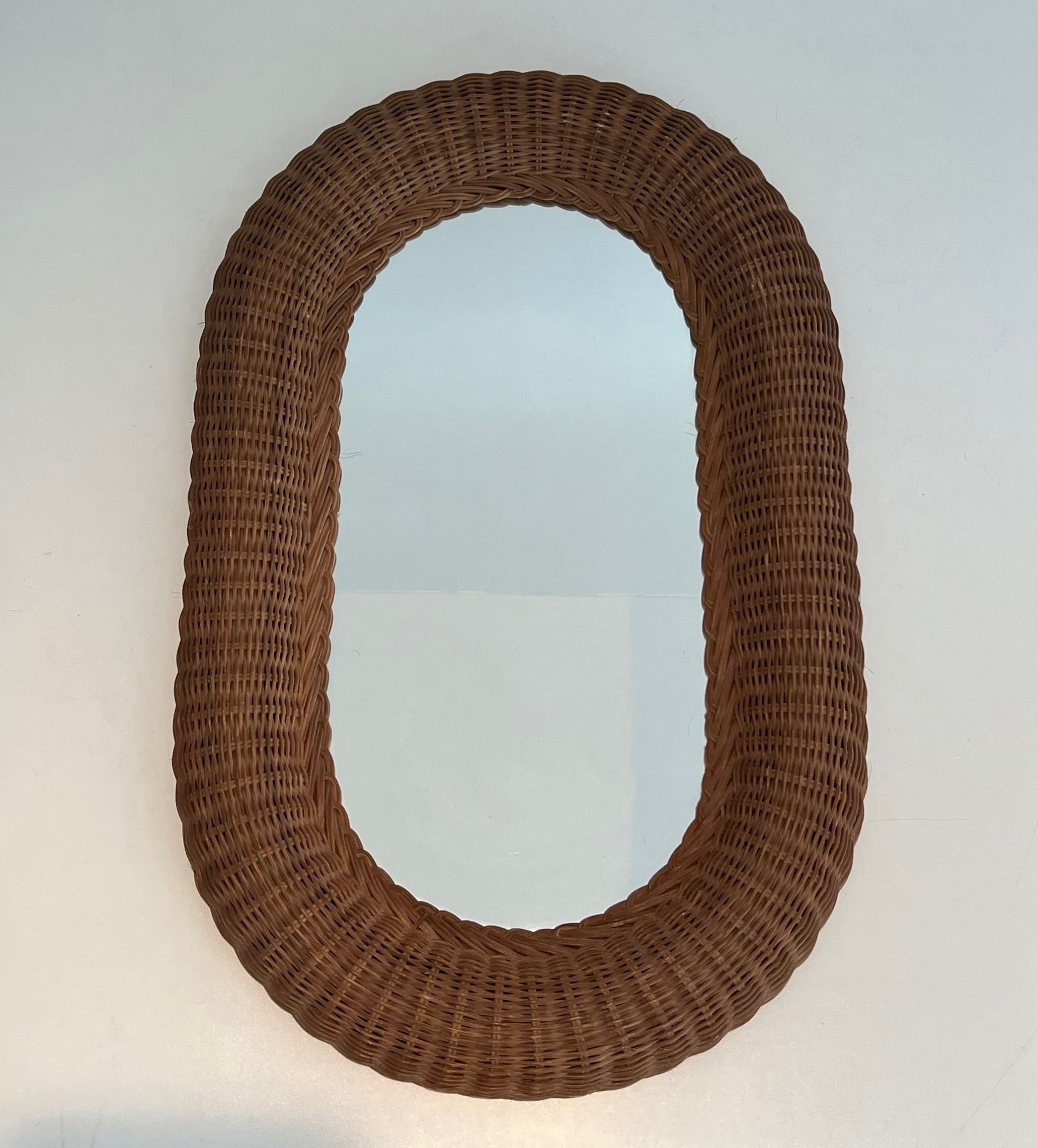 Miroir Ovale en Rotin