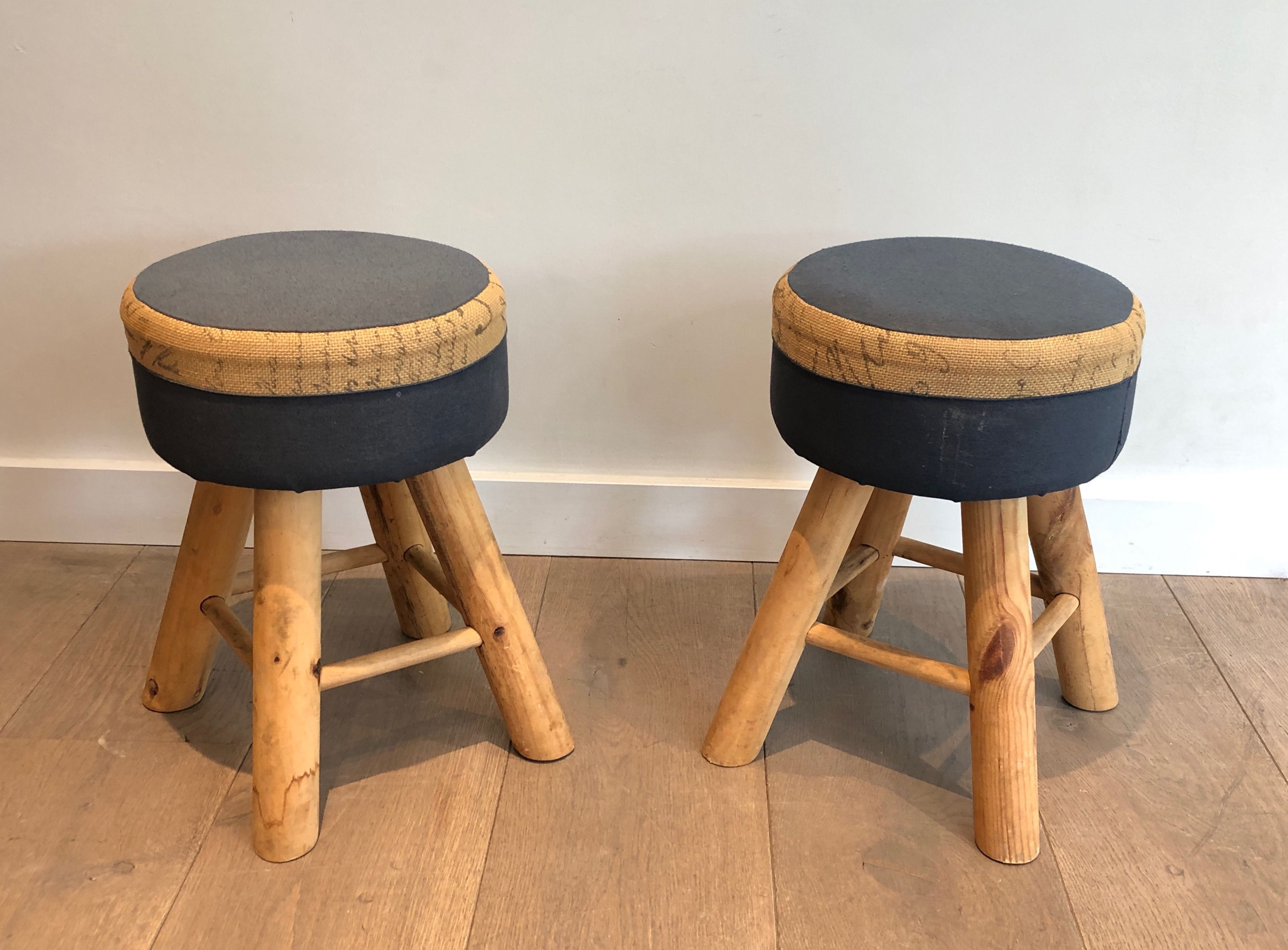 Pair of Pine Stools