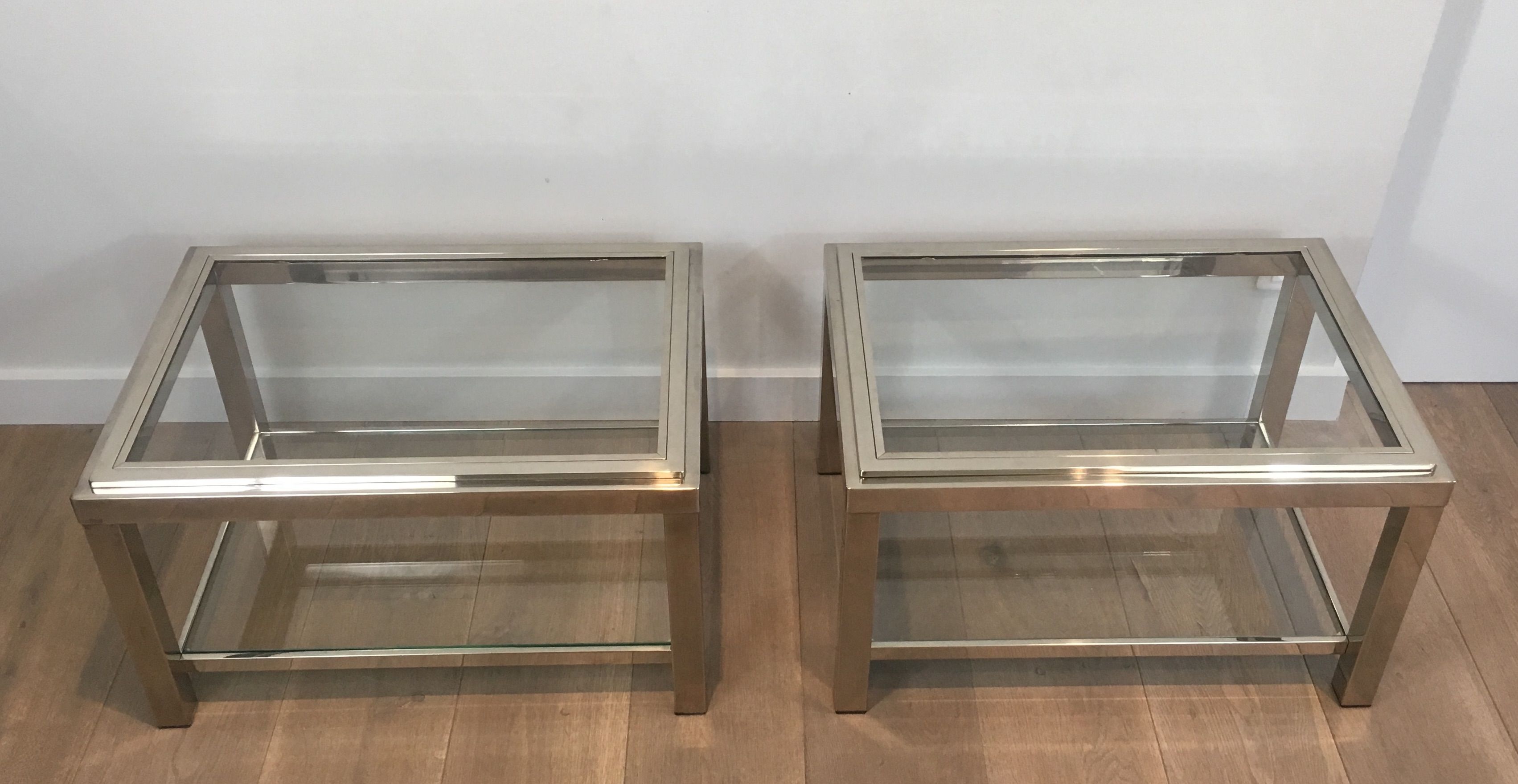 Pair of Chrome Side Tables