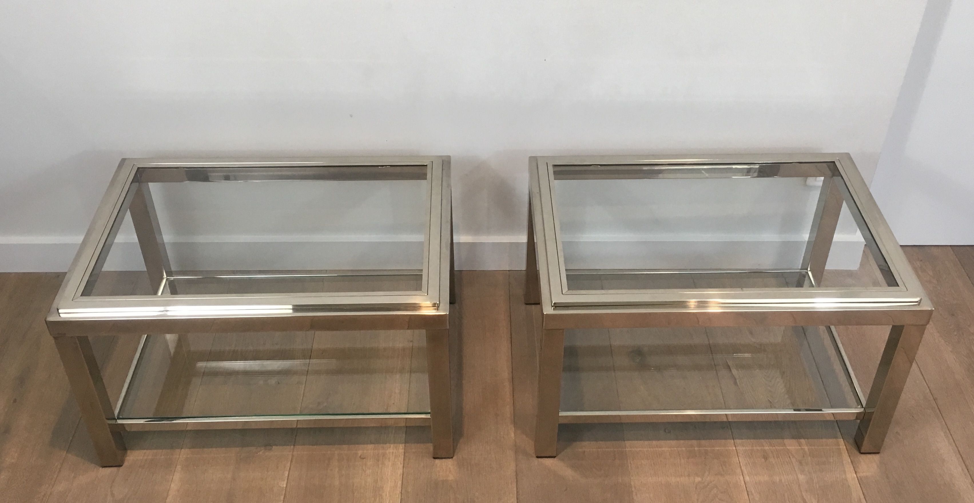 Pair of Chrome Side Tables