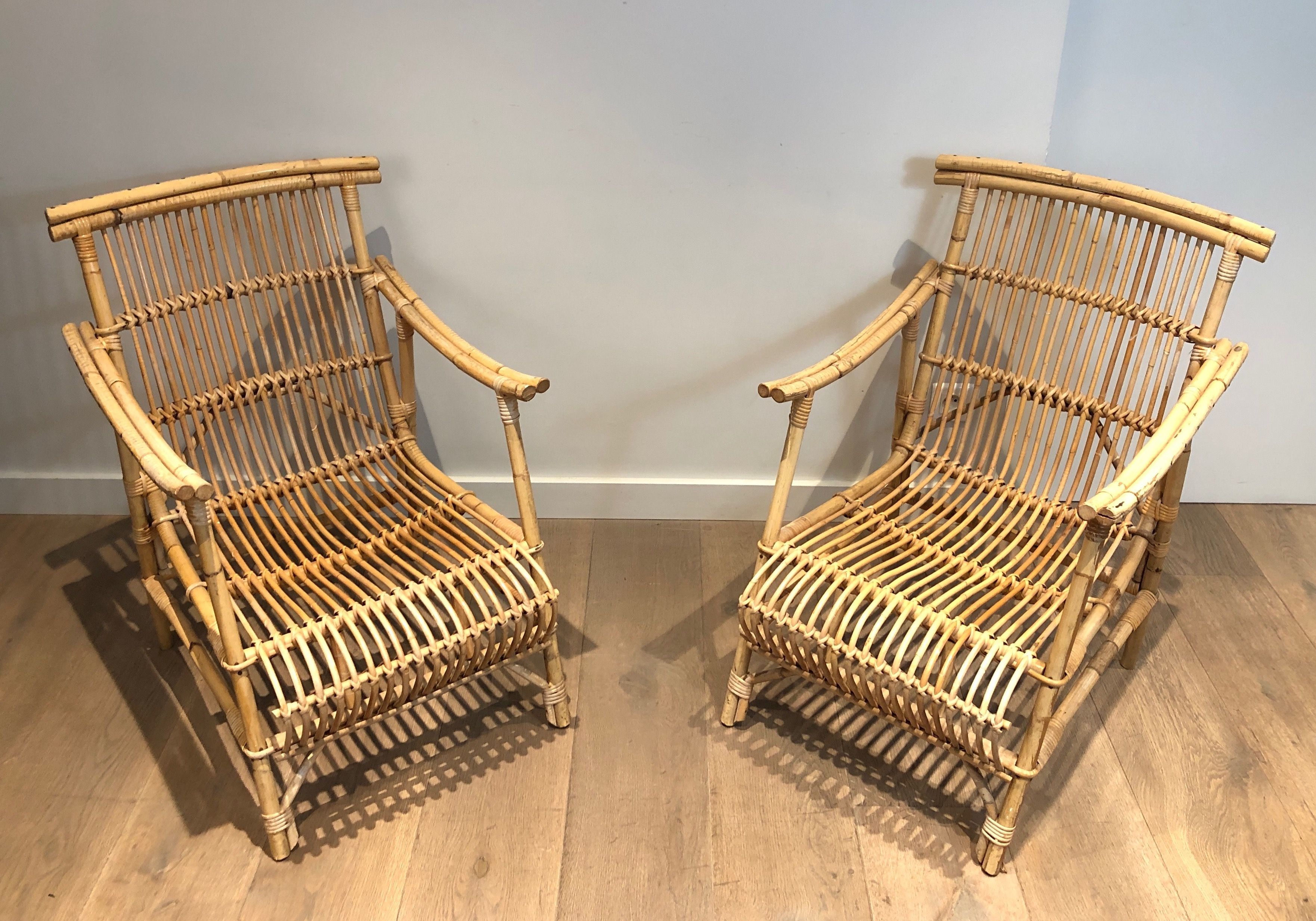 Pair of Rattan Armchairs