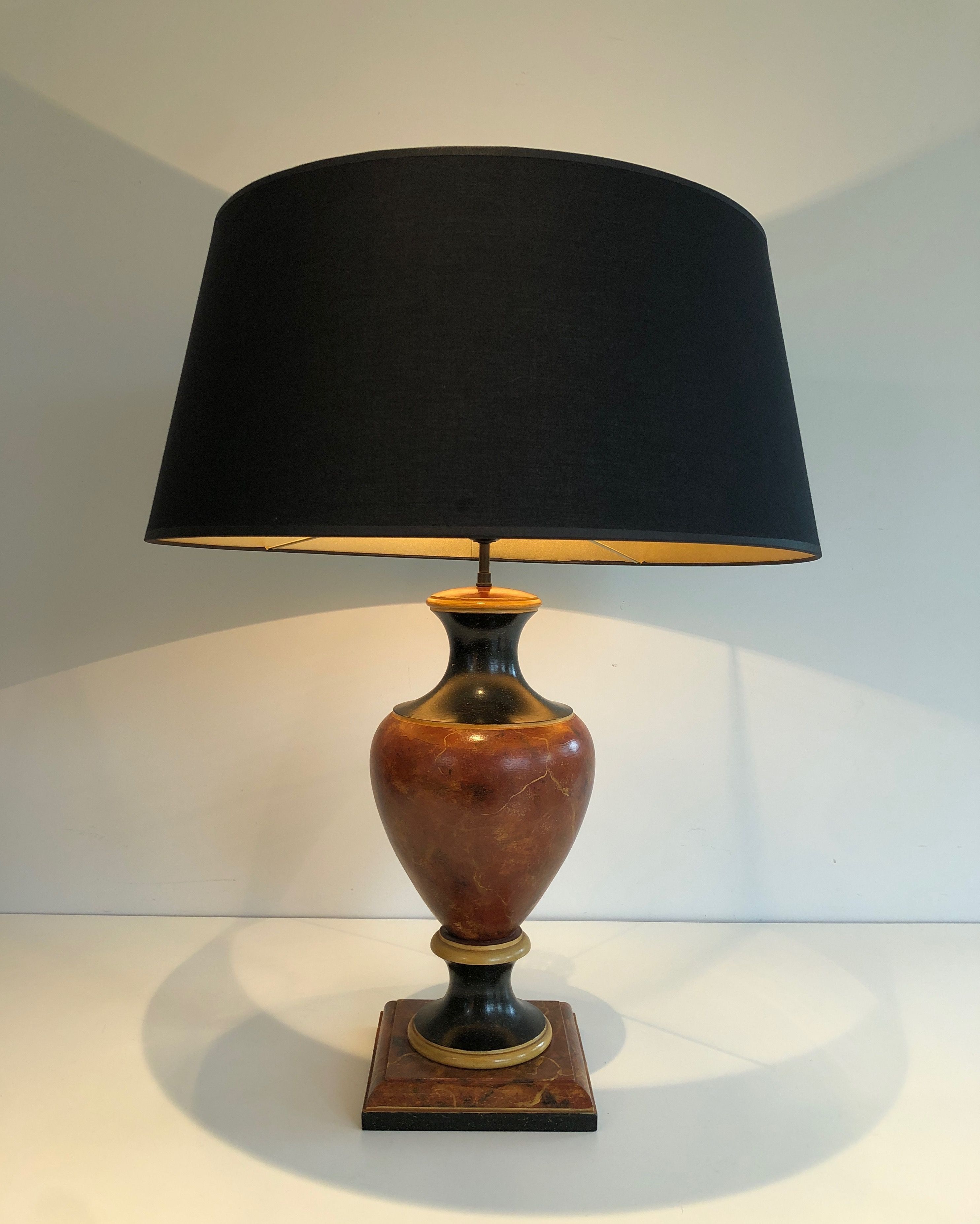 Lampe Balustre en Bois Patiné