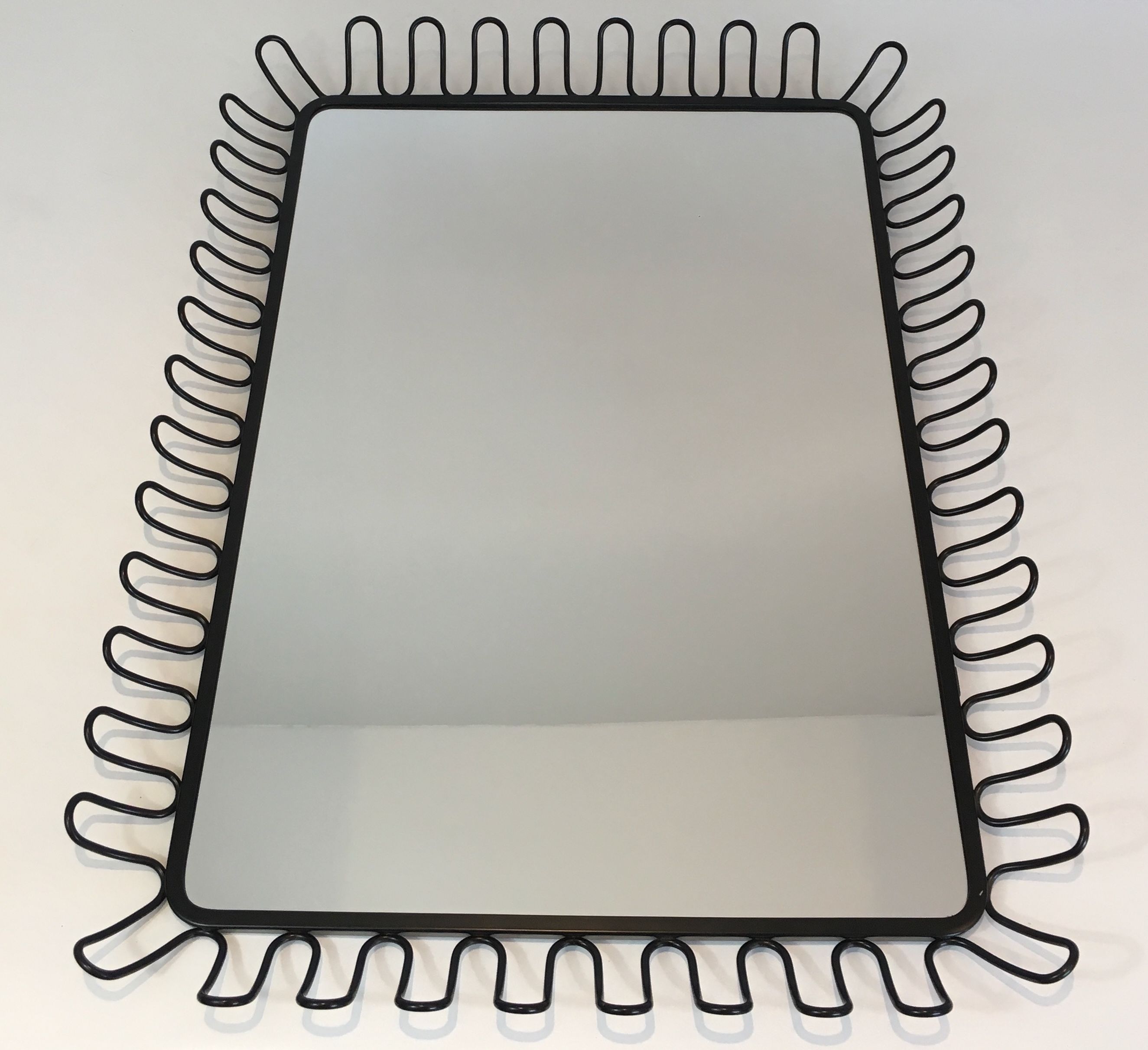 Black Lacquered Metal Mirror