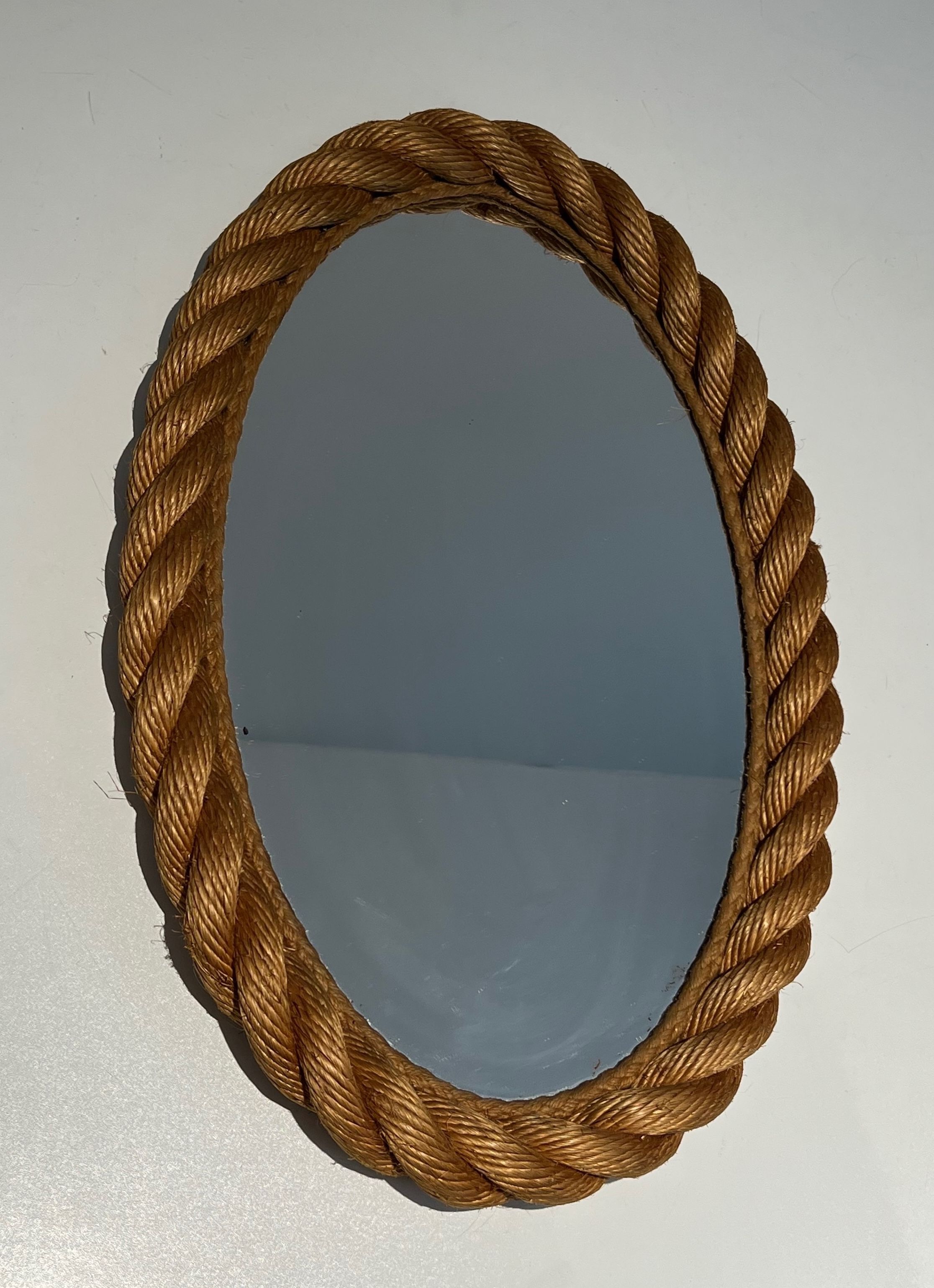 Oval Rope Mirror in the Style of Audoux Minet