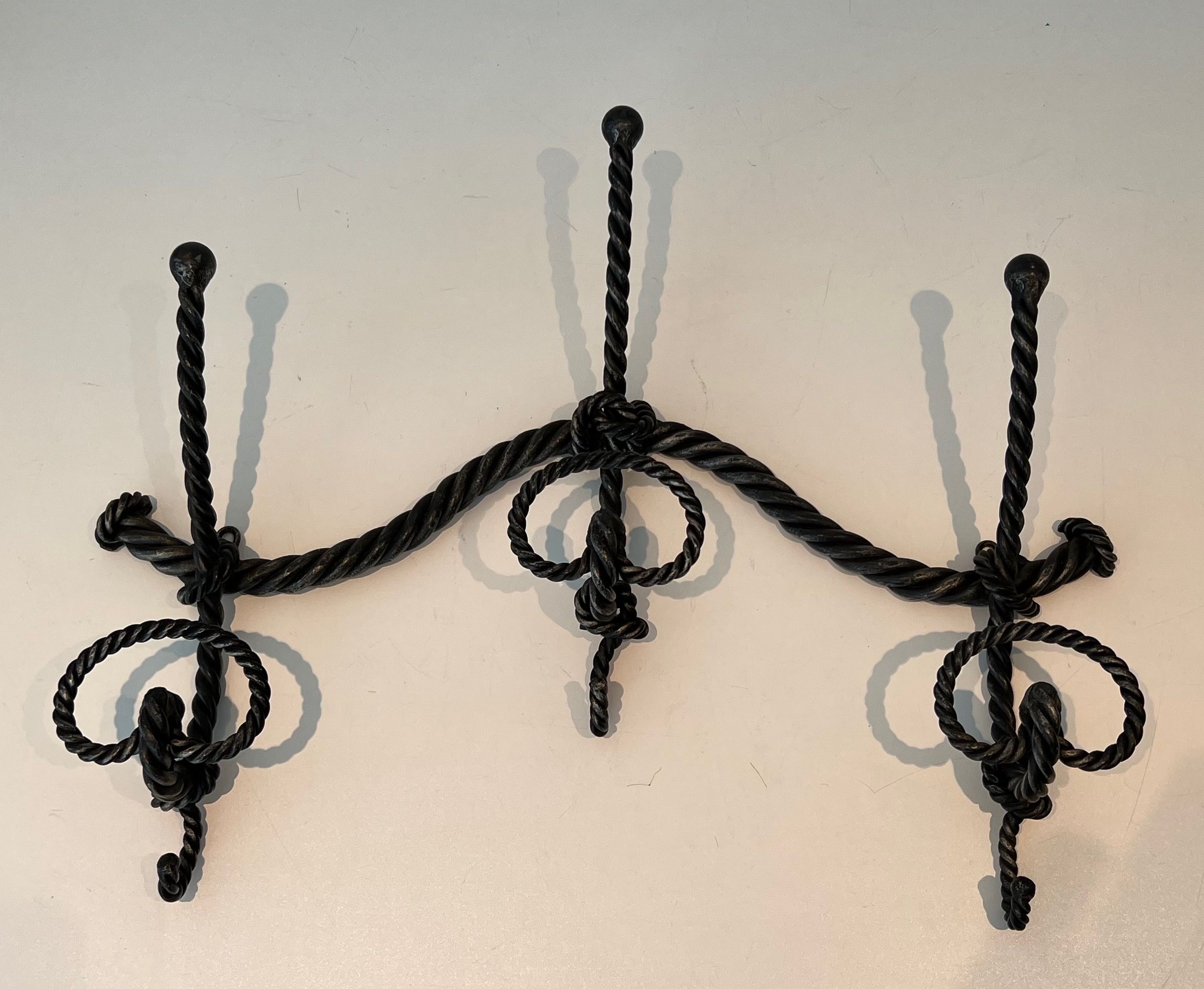 Twisted Wrought Iron Coat Rack. French Work