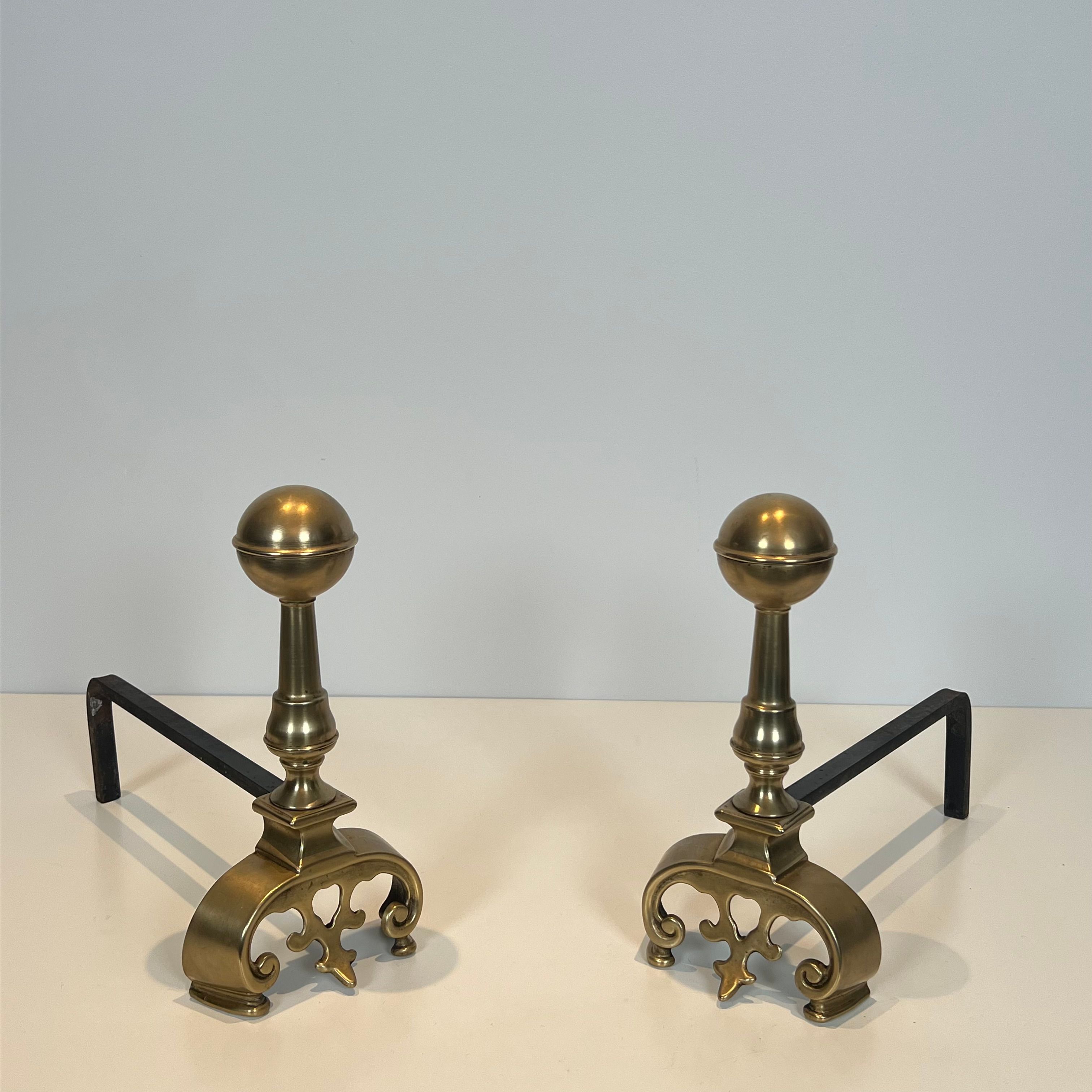 Pair of Brass Andirons