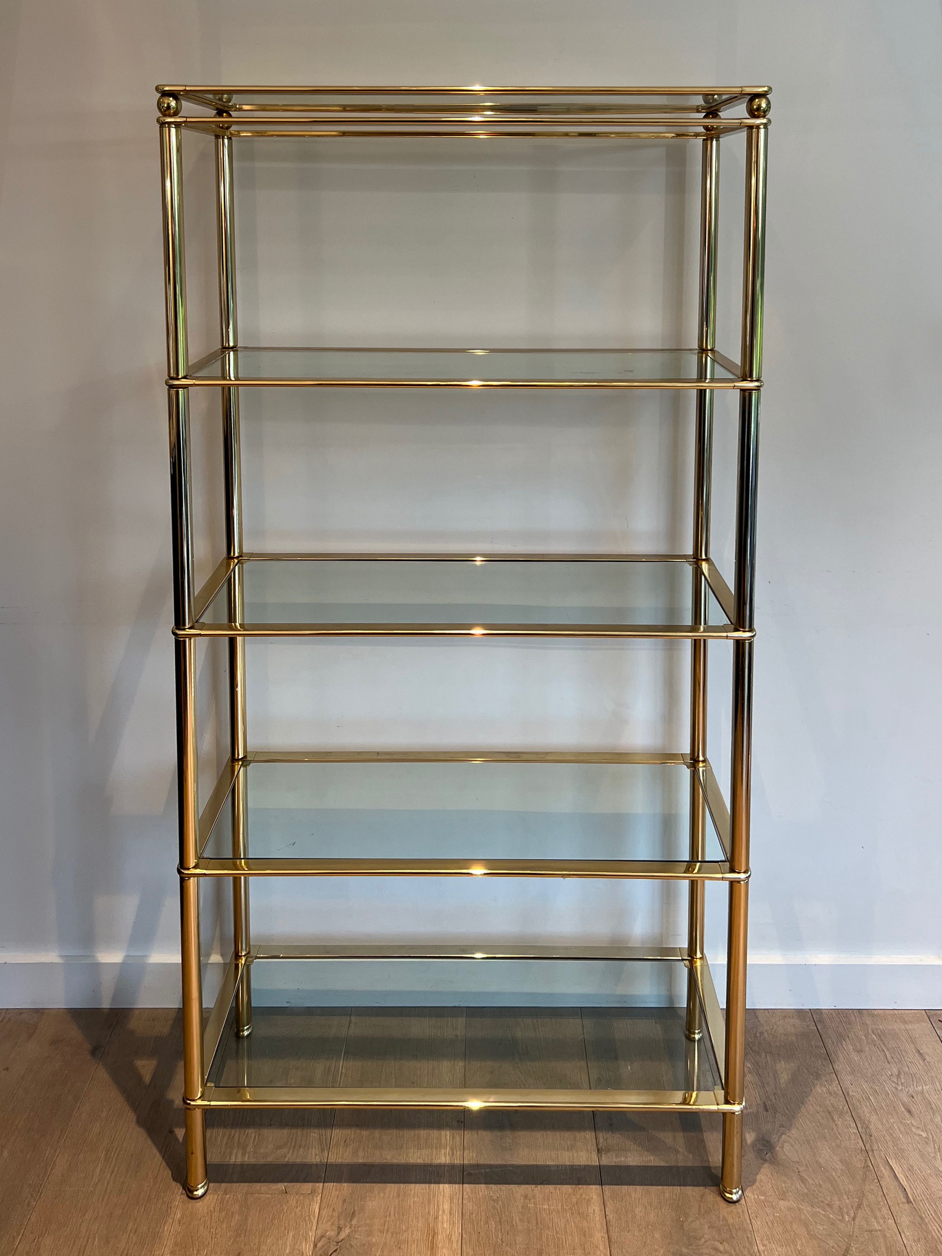 5 Tiers Shelves Unit with Clear Glass Trays