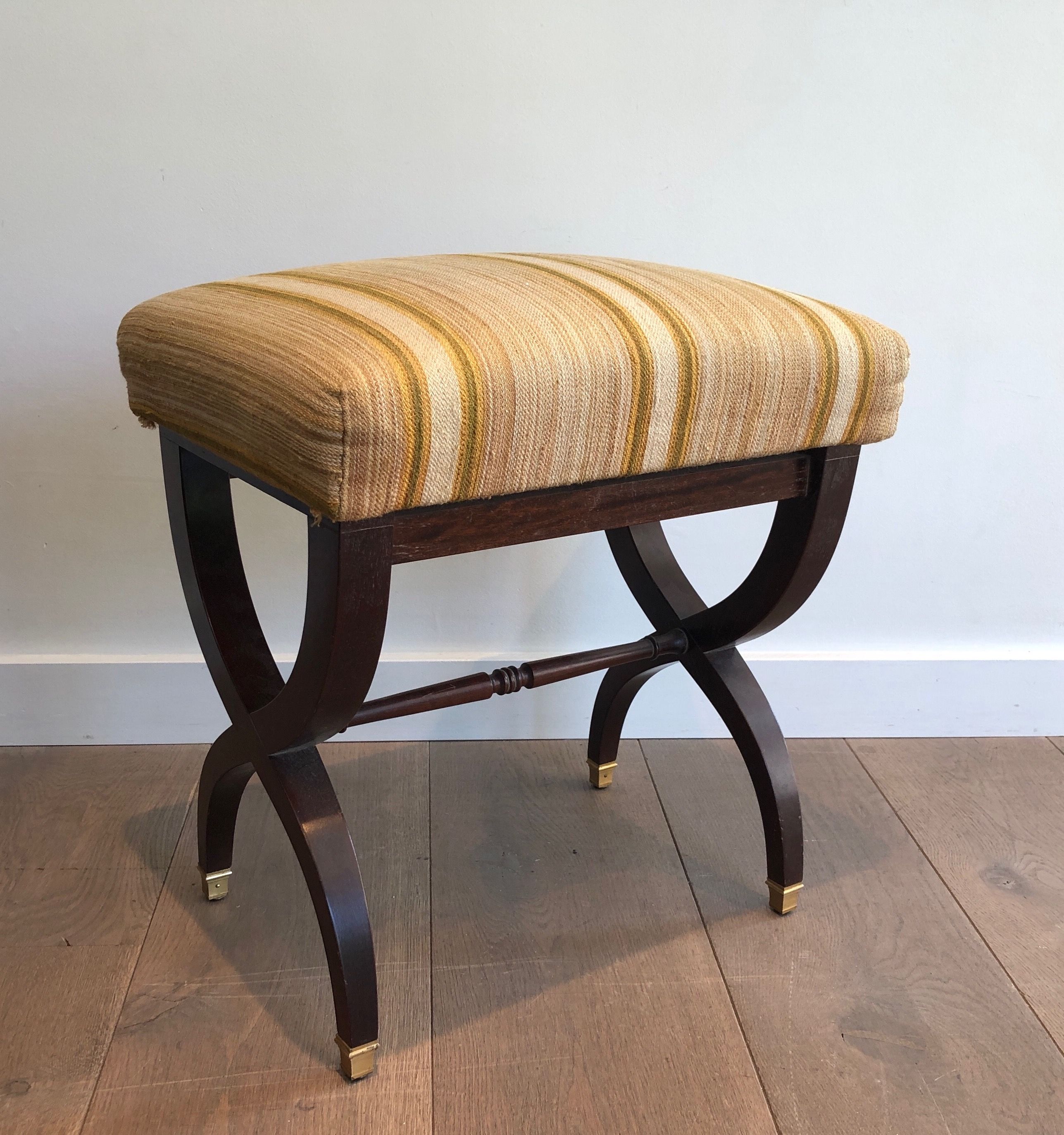 Neoclassical Style Mahogany Stool