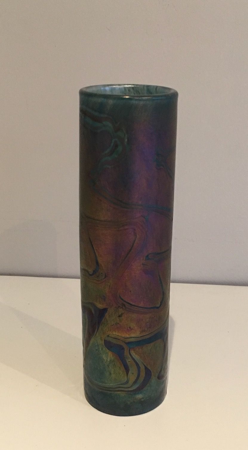 Vase Rouleau Irisé de Loetz. Vers 1970