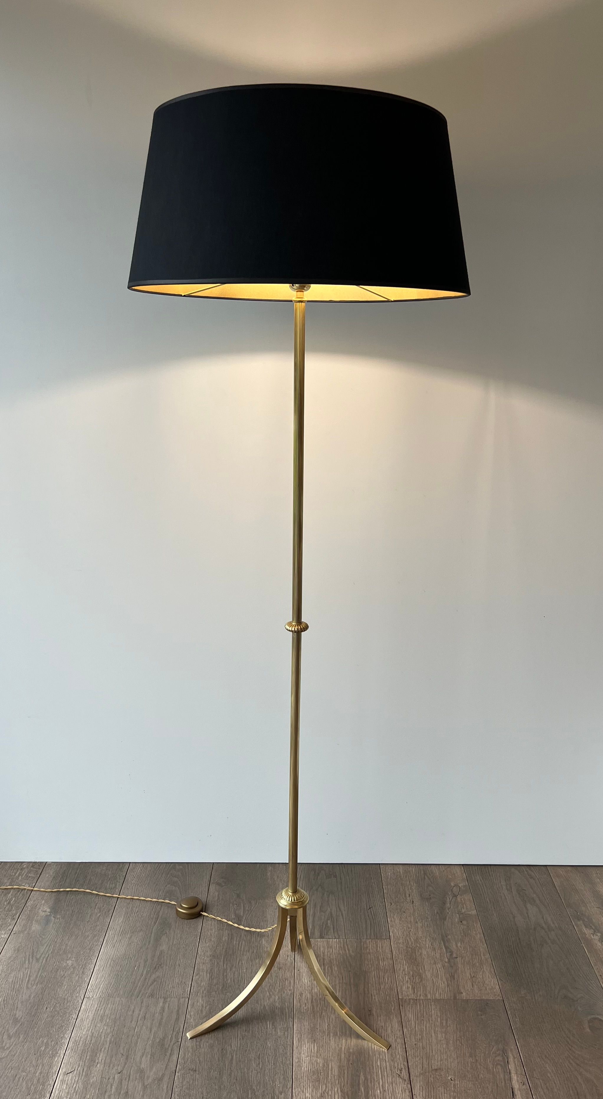 Neoclassical Style Brass Floor Lamp By Maison Jansen