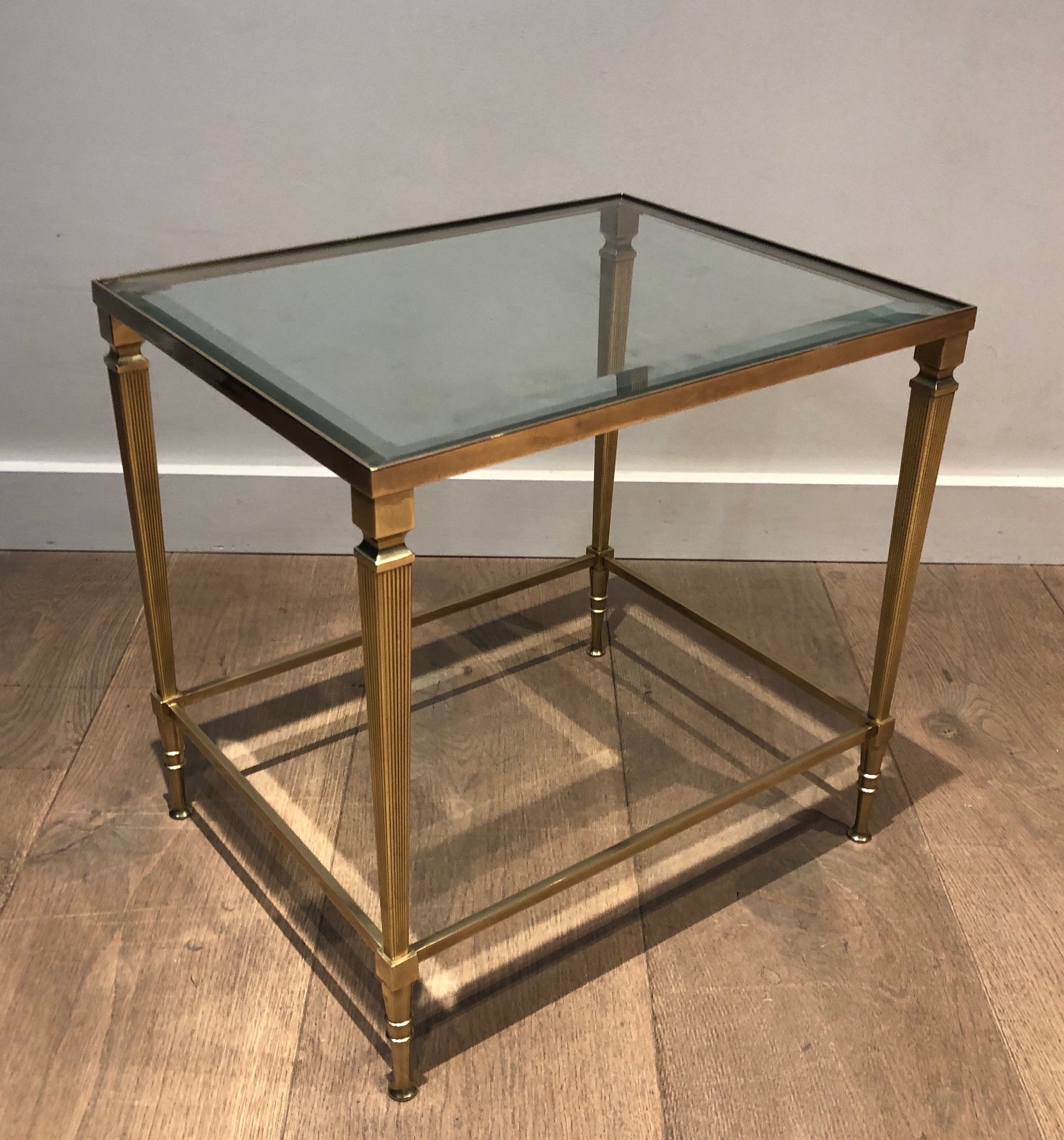 Neoclassical Style Brass Side Table by Maison Jansen