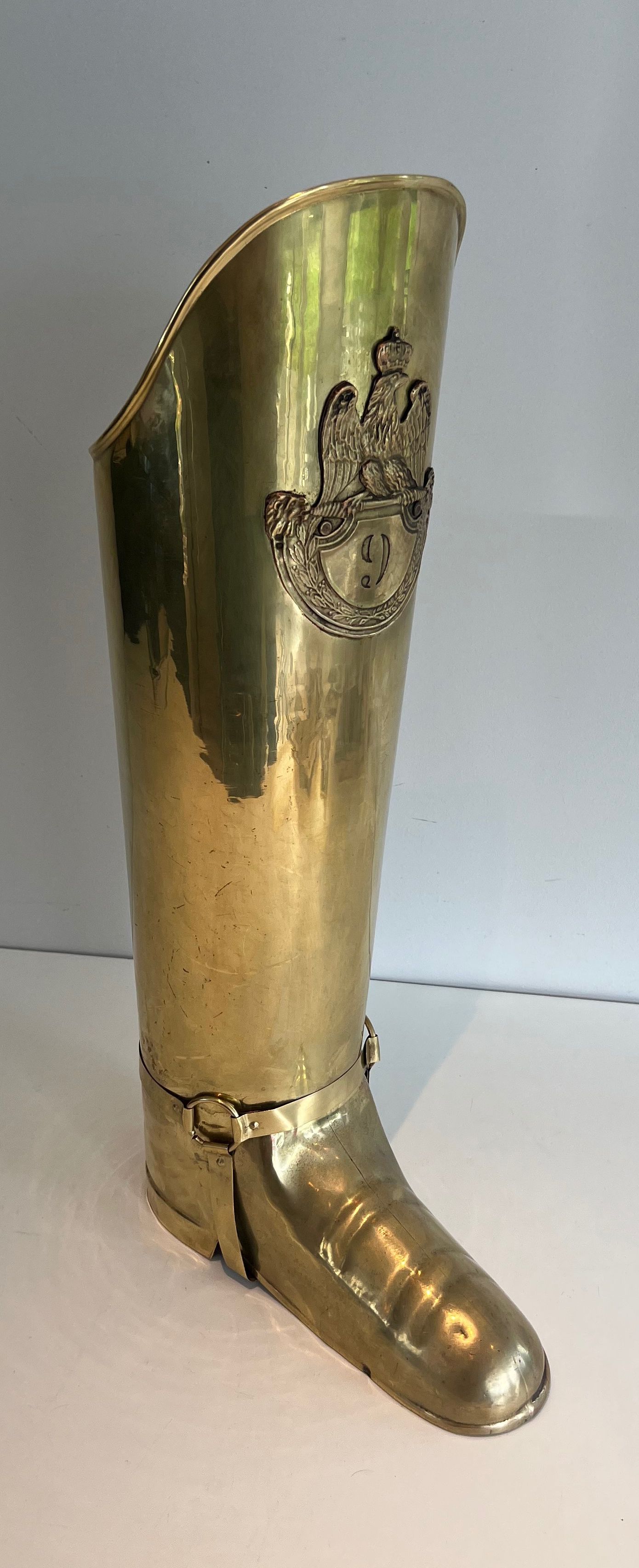 Brass Umbrella Stand Representing a Boot