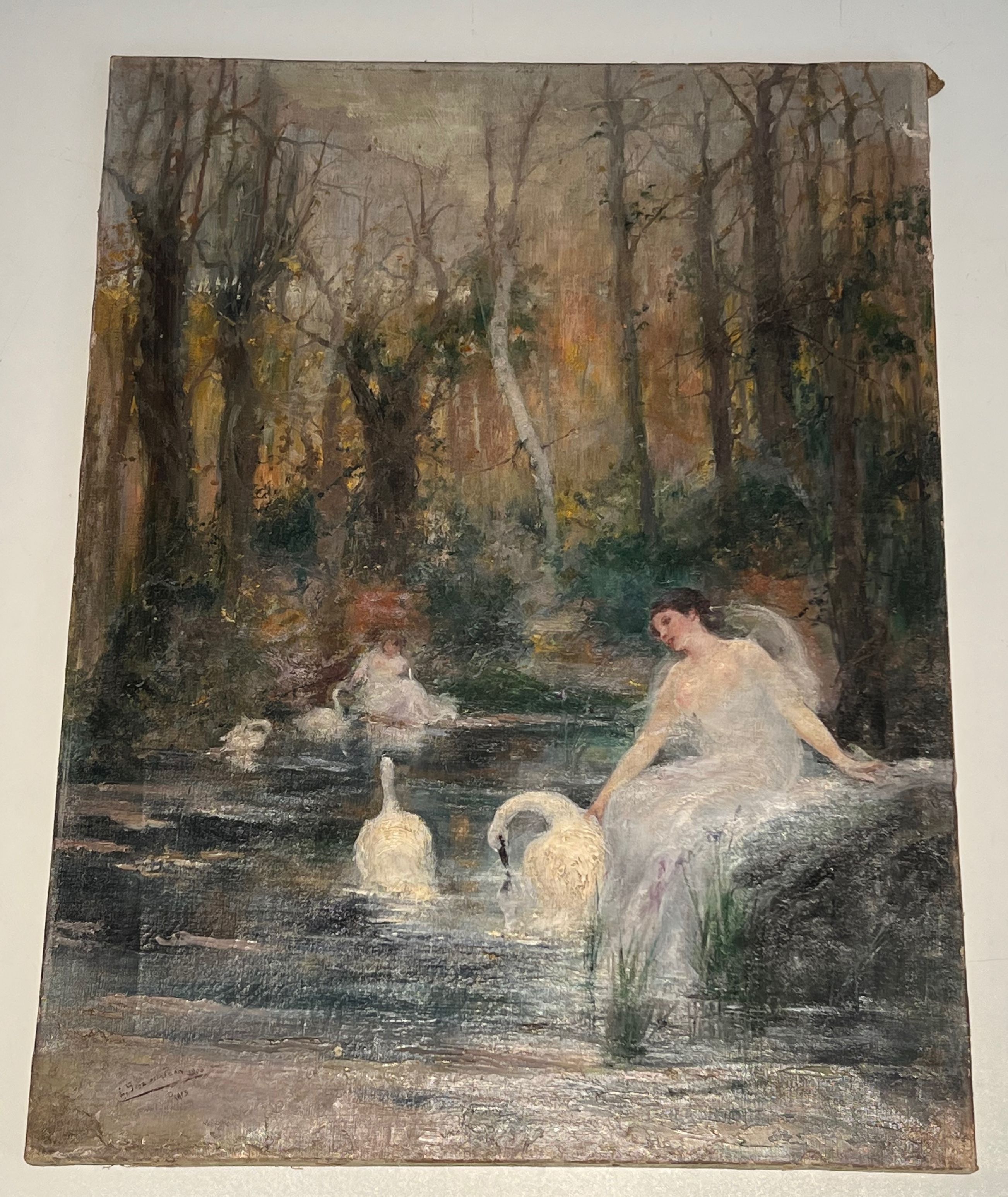 Oil on Canvas "The Woman with the Swan"