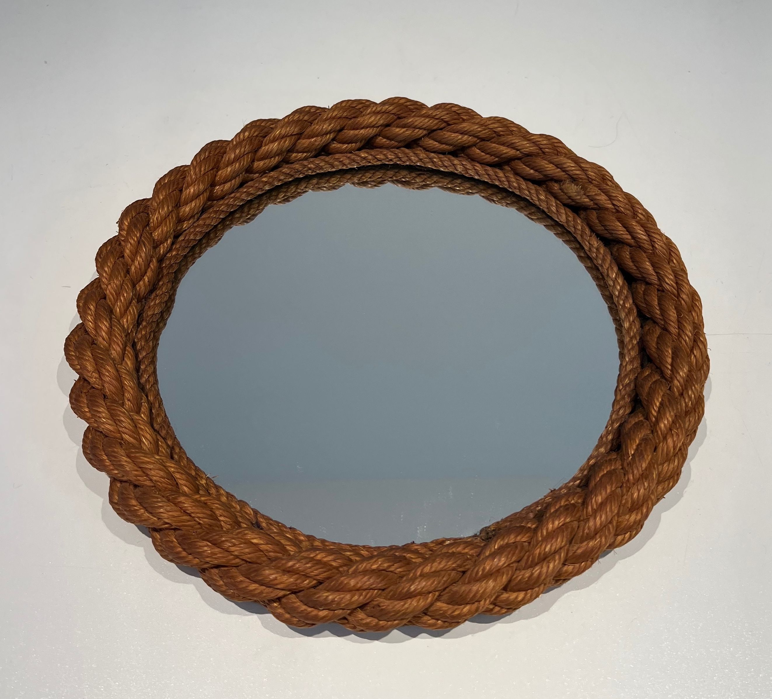 Round Rope Mirror in the Style of Audoux Minet