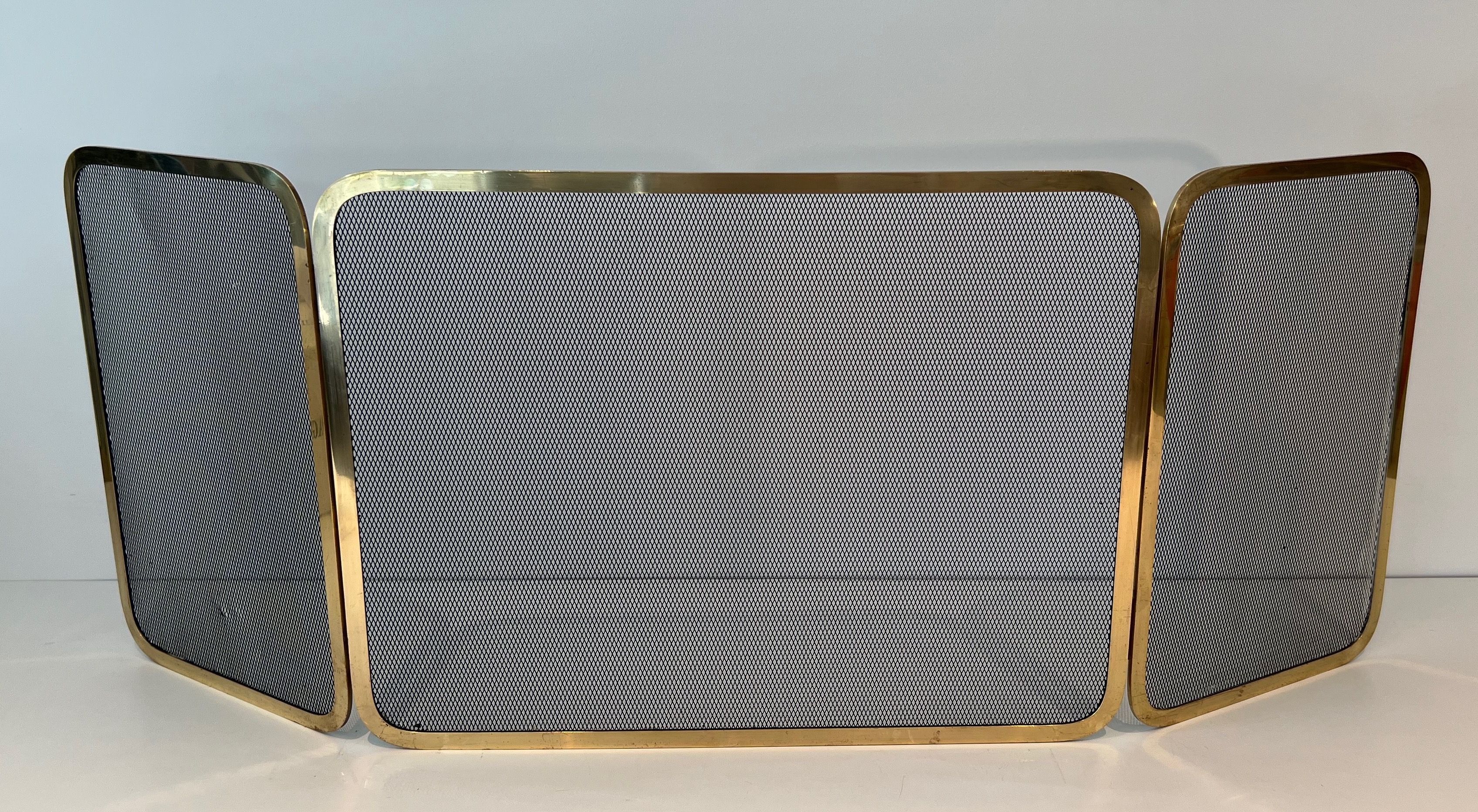 Brass and Grilling Fireplace Screen 