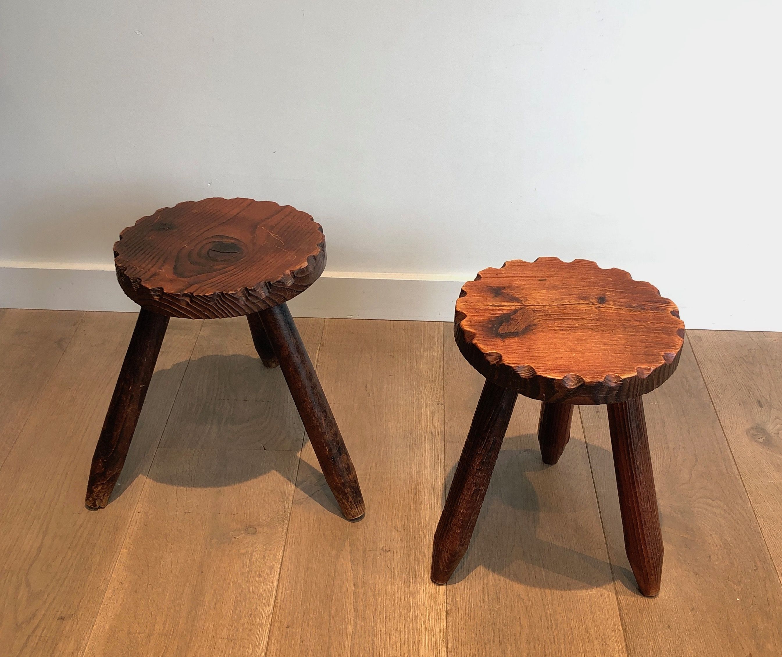 Pair of Brutalist Stools