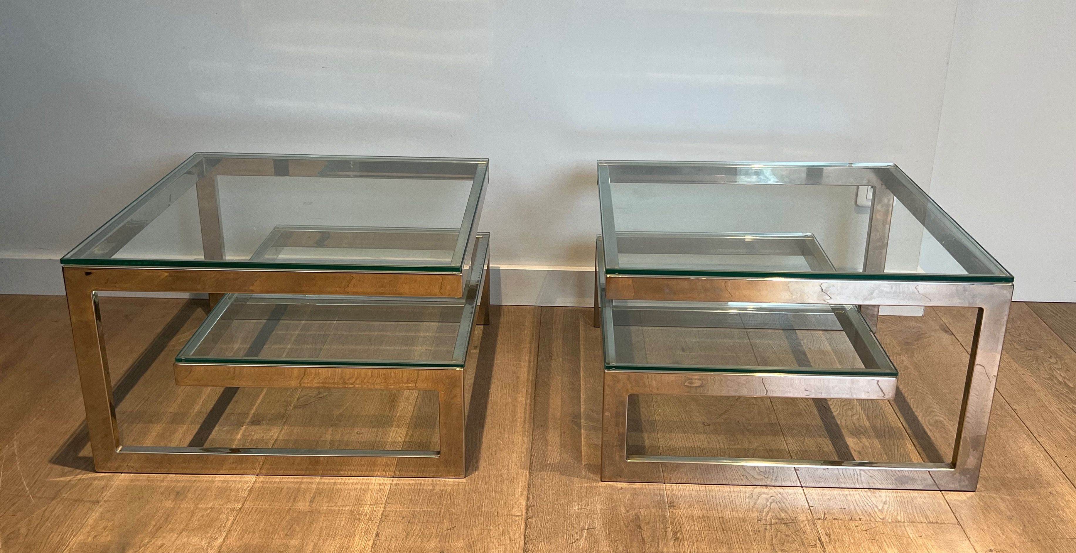 Pair of Design Chrome Side Tables