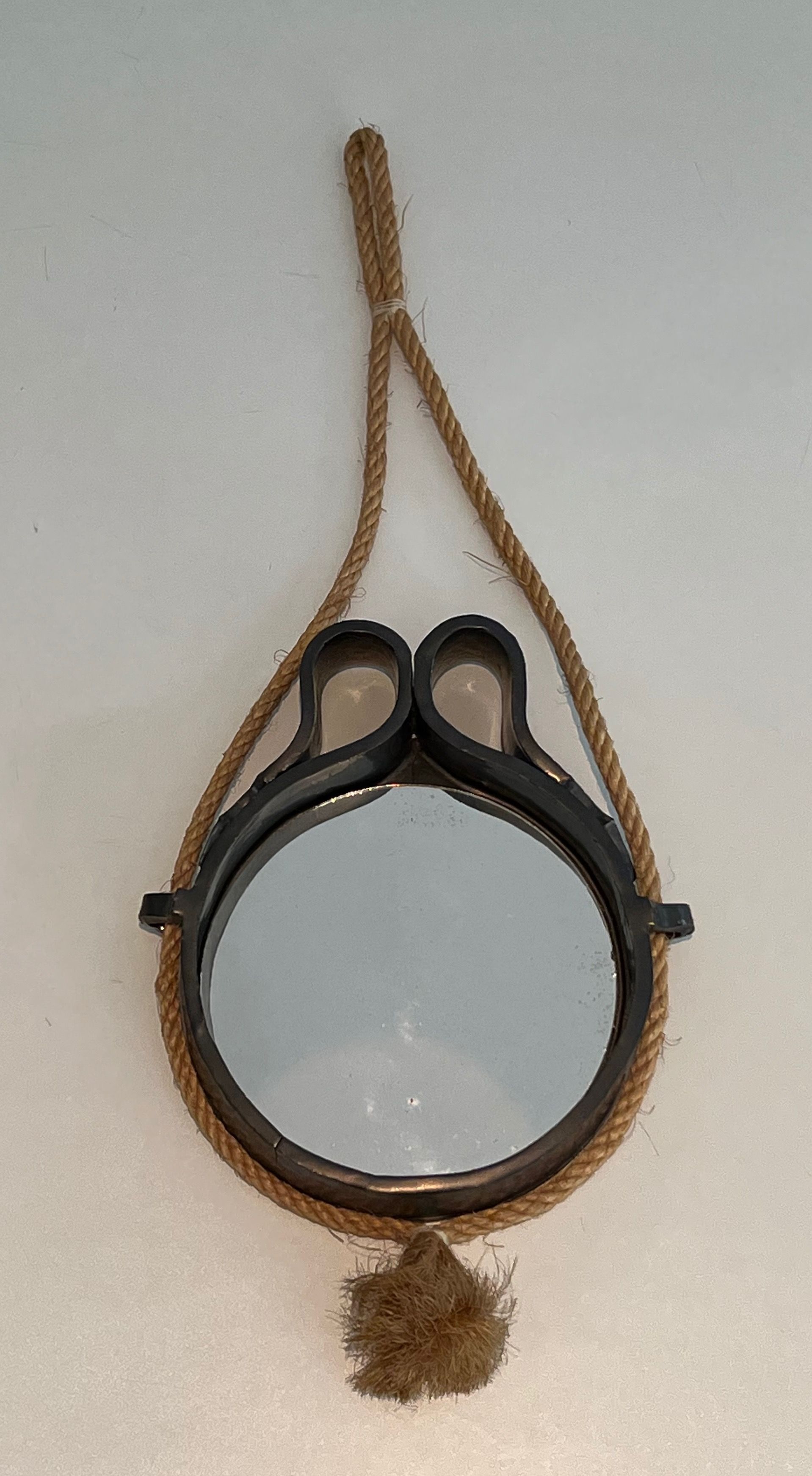 Small Ceramic and Rope Mirror