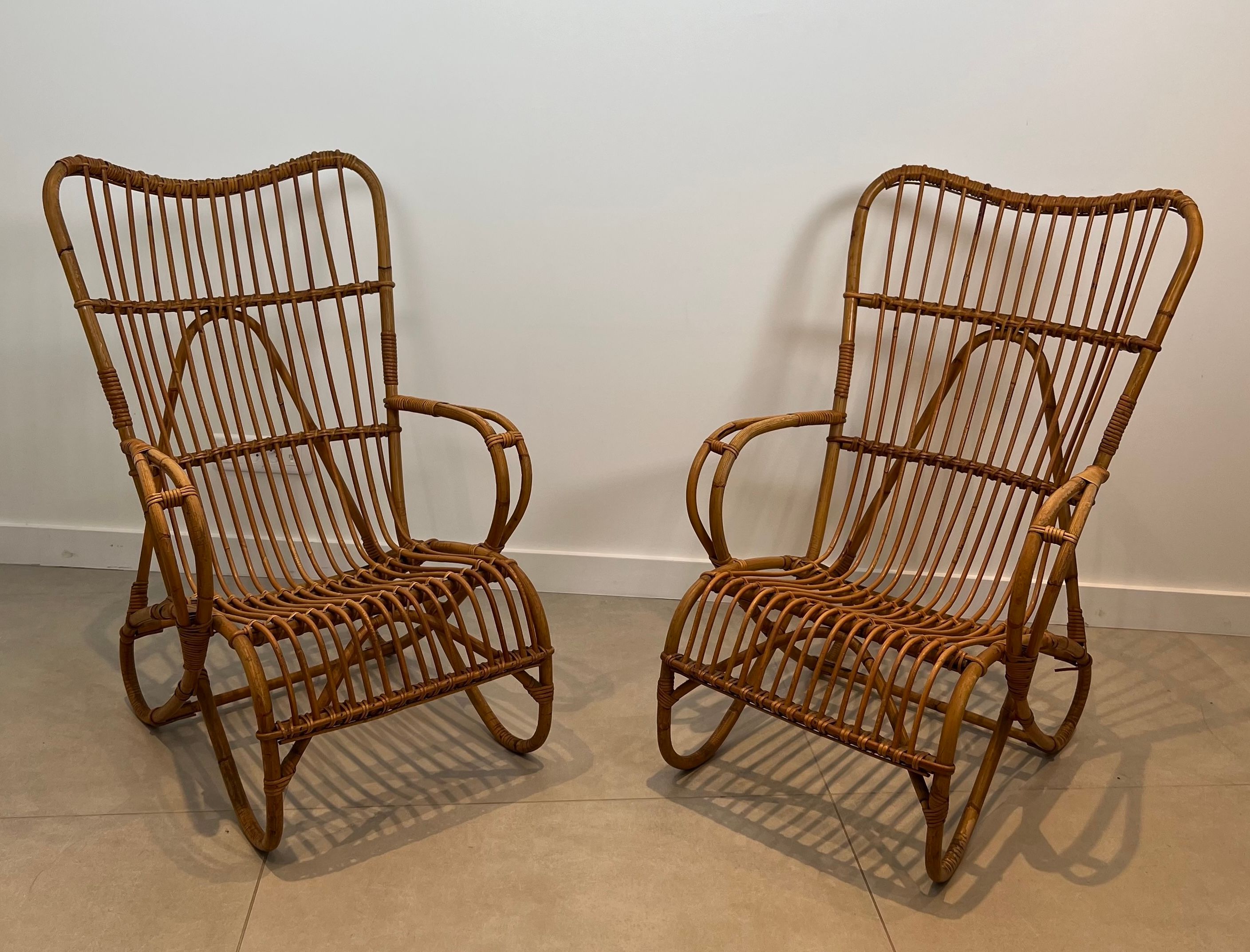 Pair of Design Rattan Armchairs