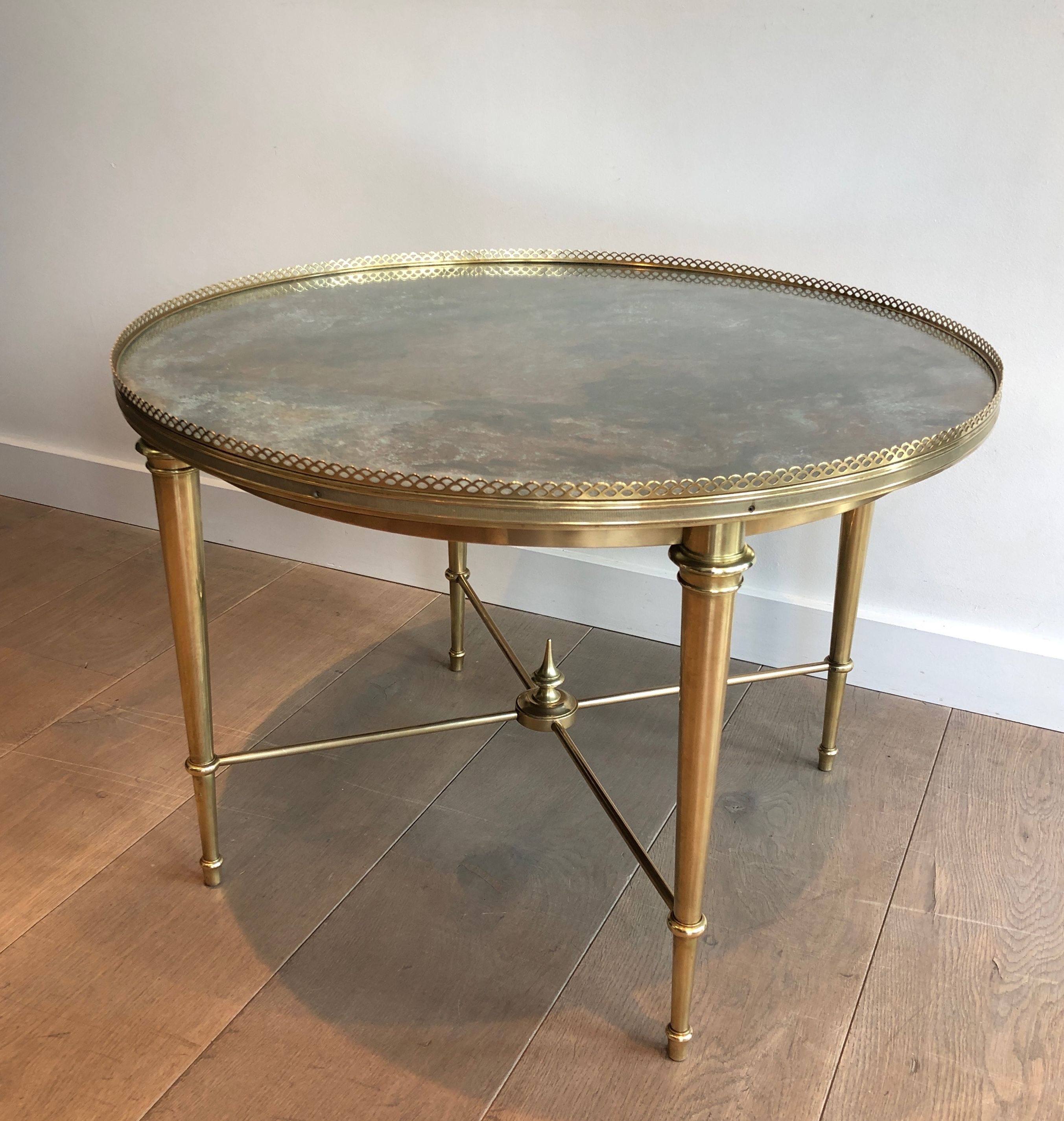 Brass Round Coffee Table by Maison Ramsay