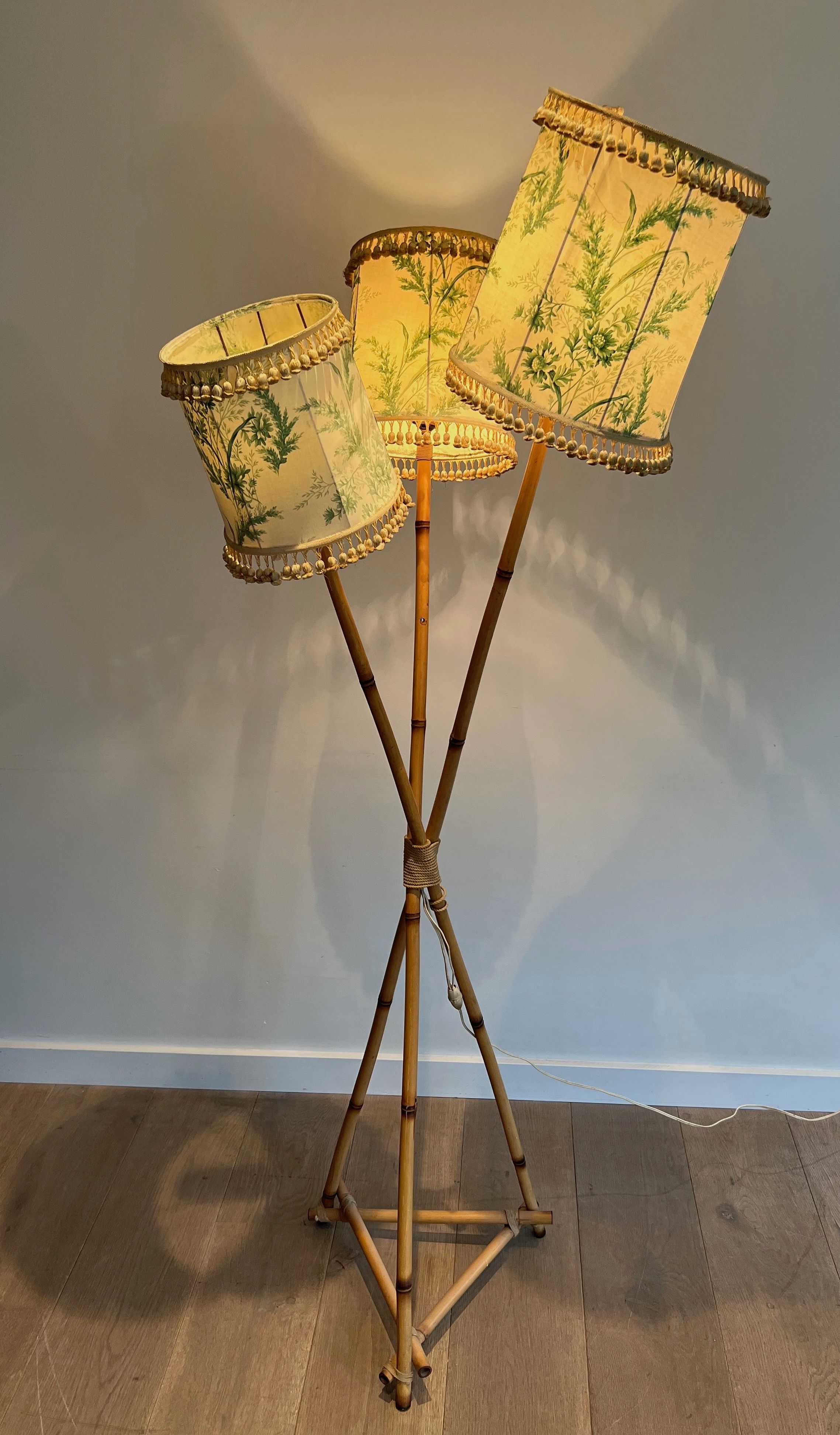 Bamboo and rope Floor Lamp