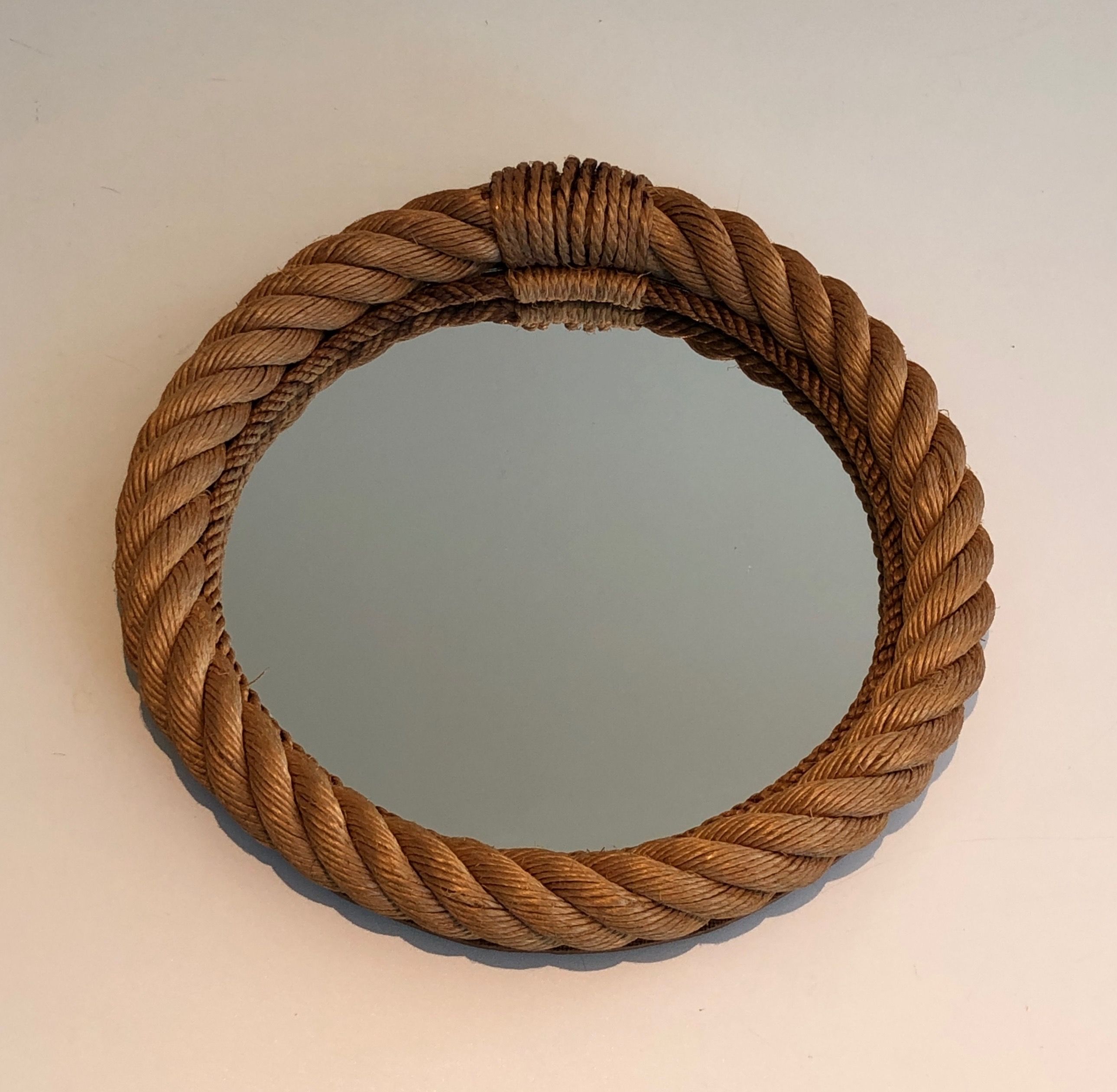 Round Rope Mirror in the Style of Audoux Minet