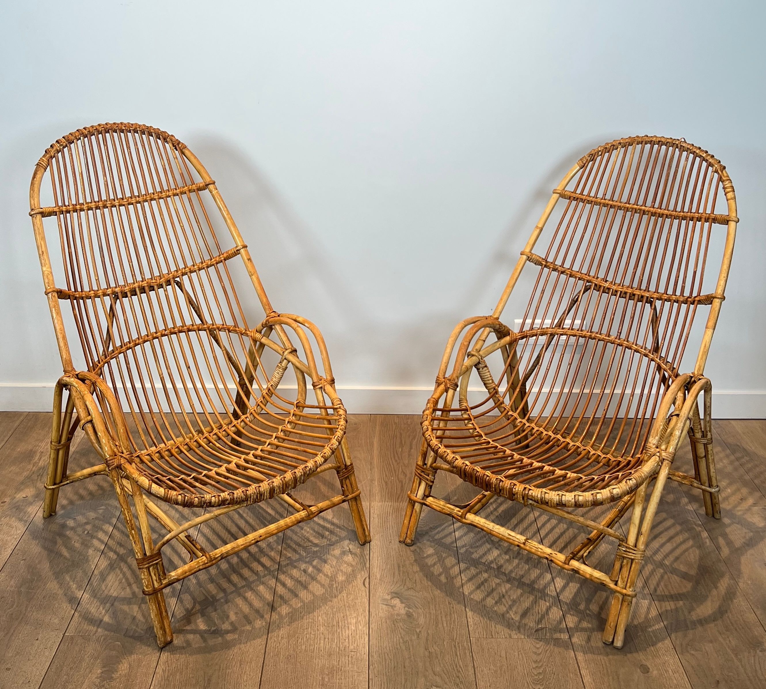 Pair of Design Rattan Armchairs