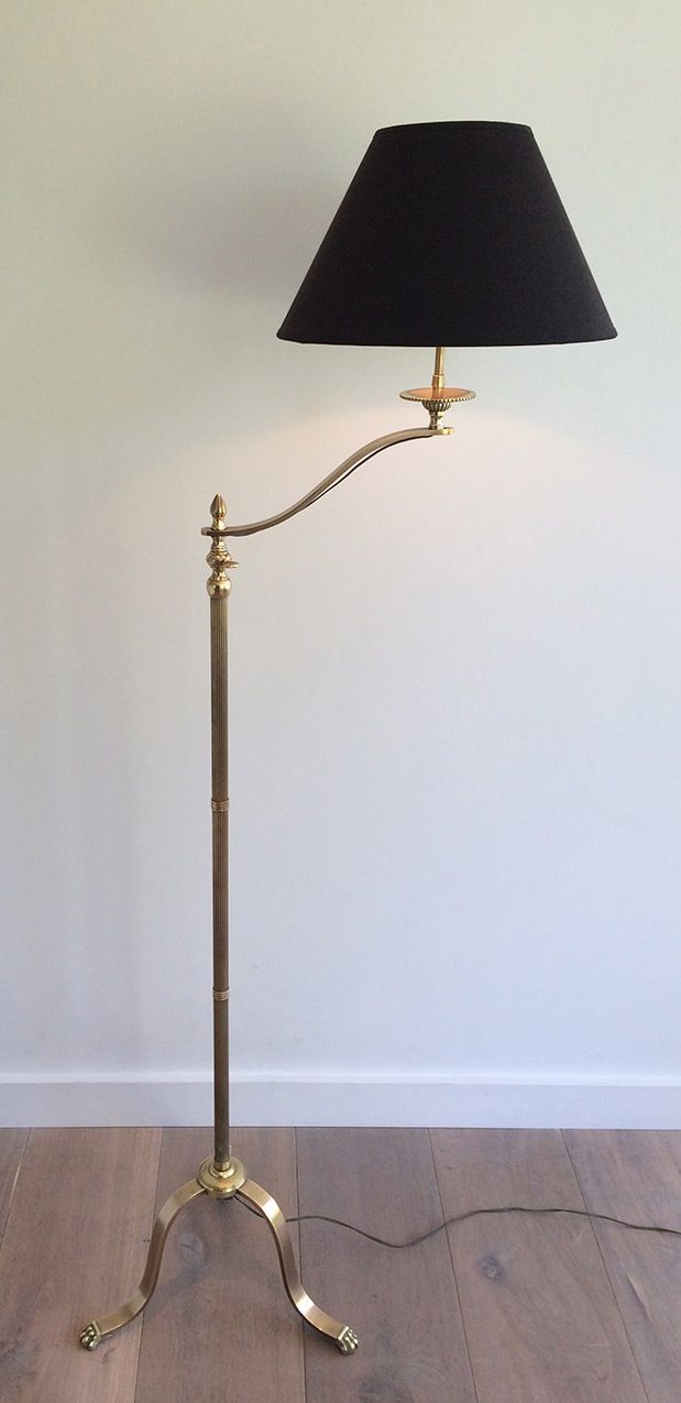 Brass Reading Lamp with Claw Feet in the Style of Maison Jansen