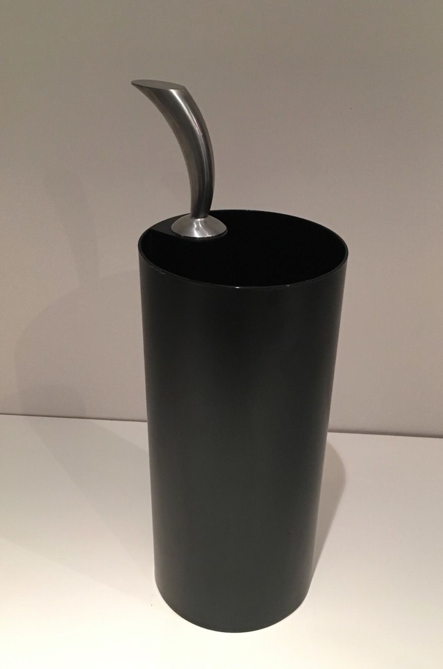 "Golf" Black Plastic and Chrome Umbrella Stand