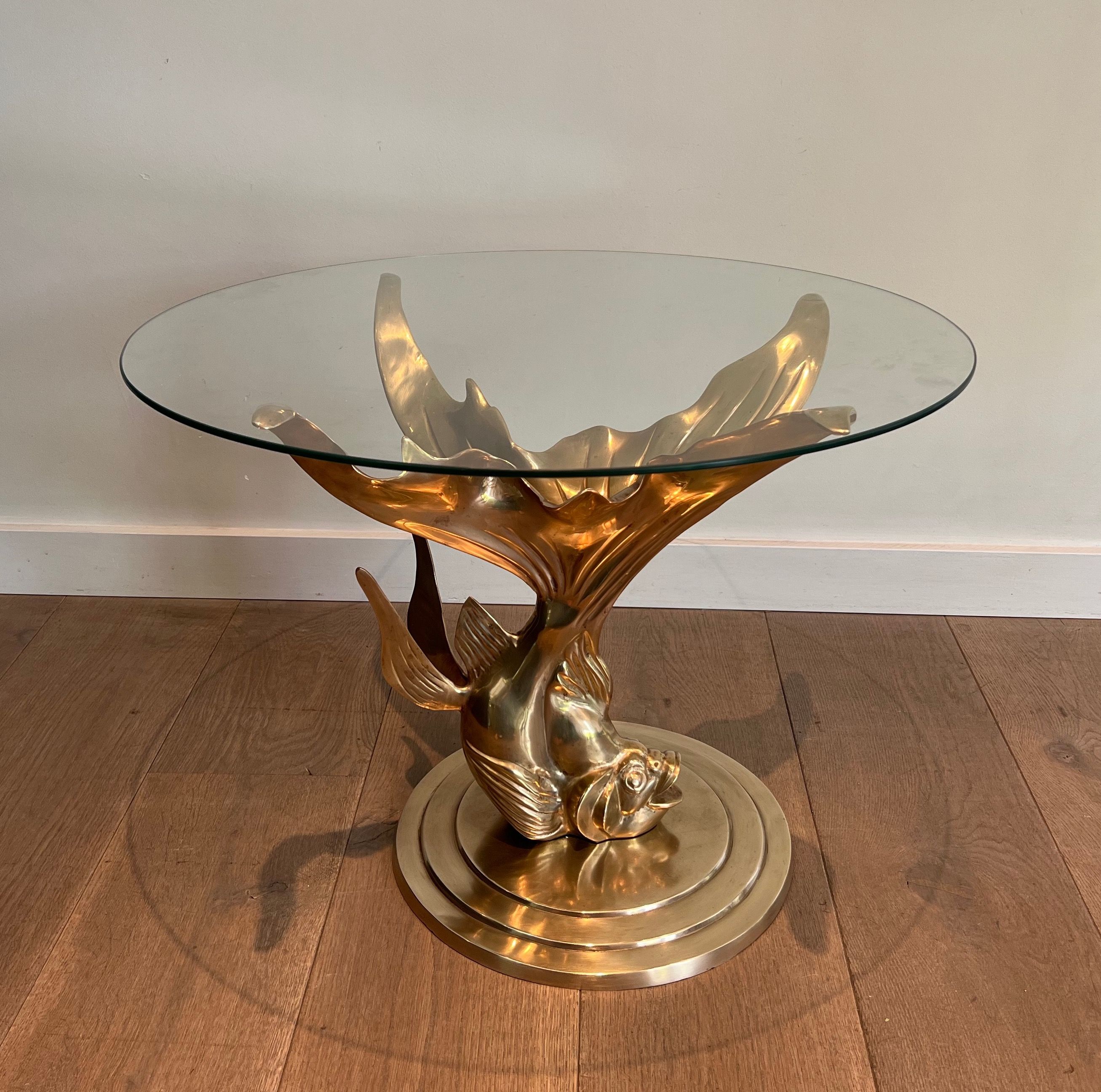 Brass Coffee Table representing a Fish