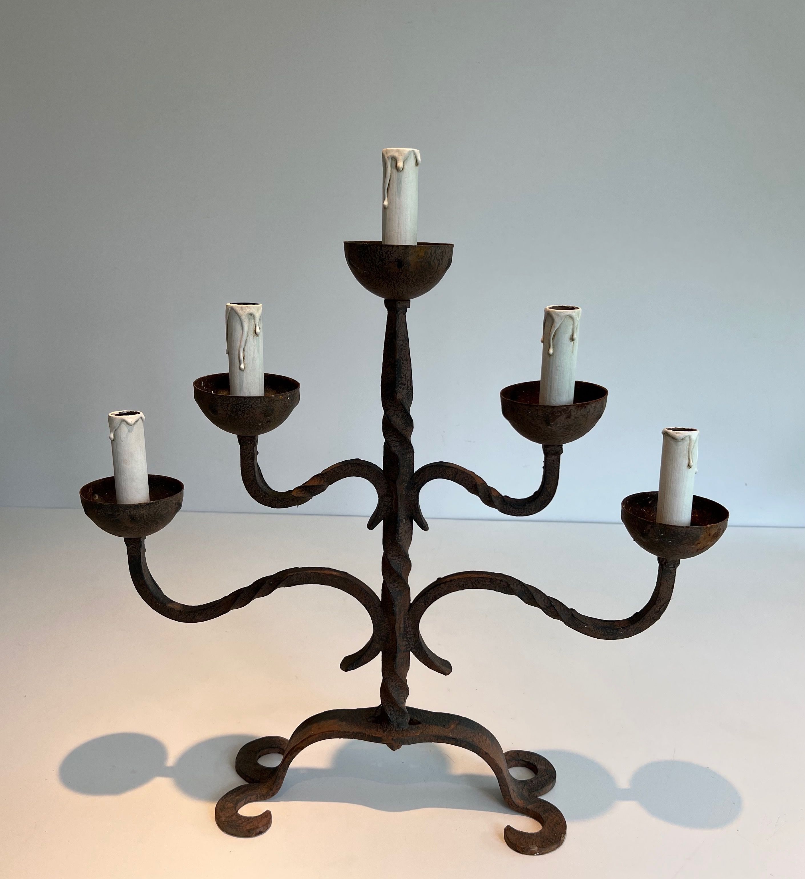 5 Lights Wrought Iron Candlestick