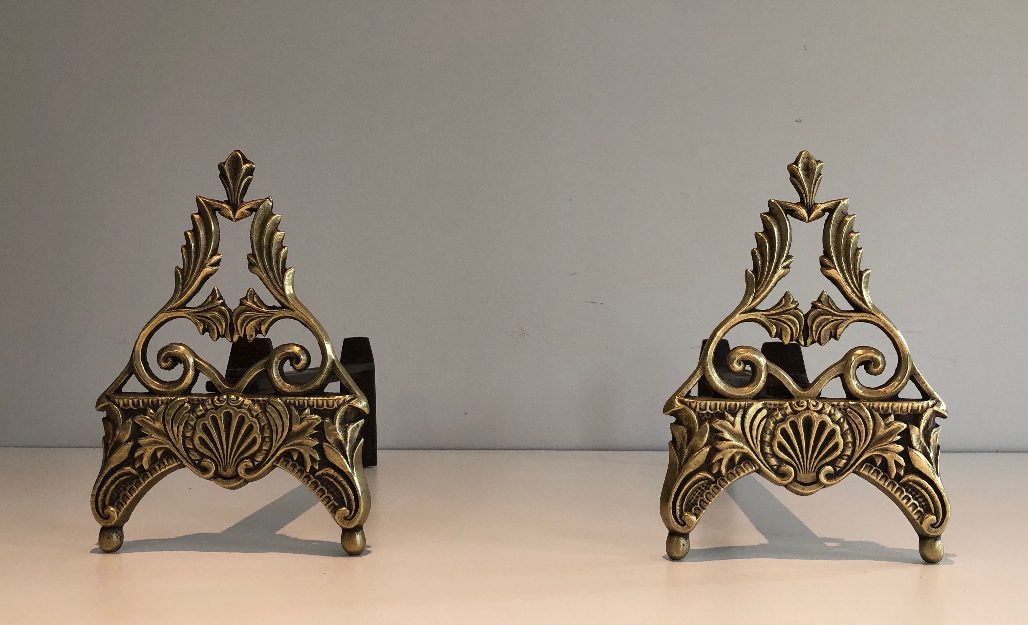 Paire de Chenets en Bronze de Style Empire